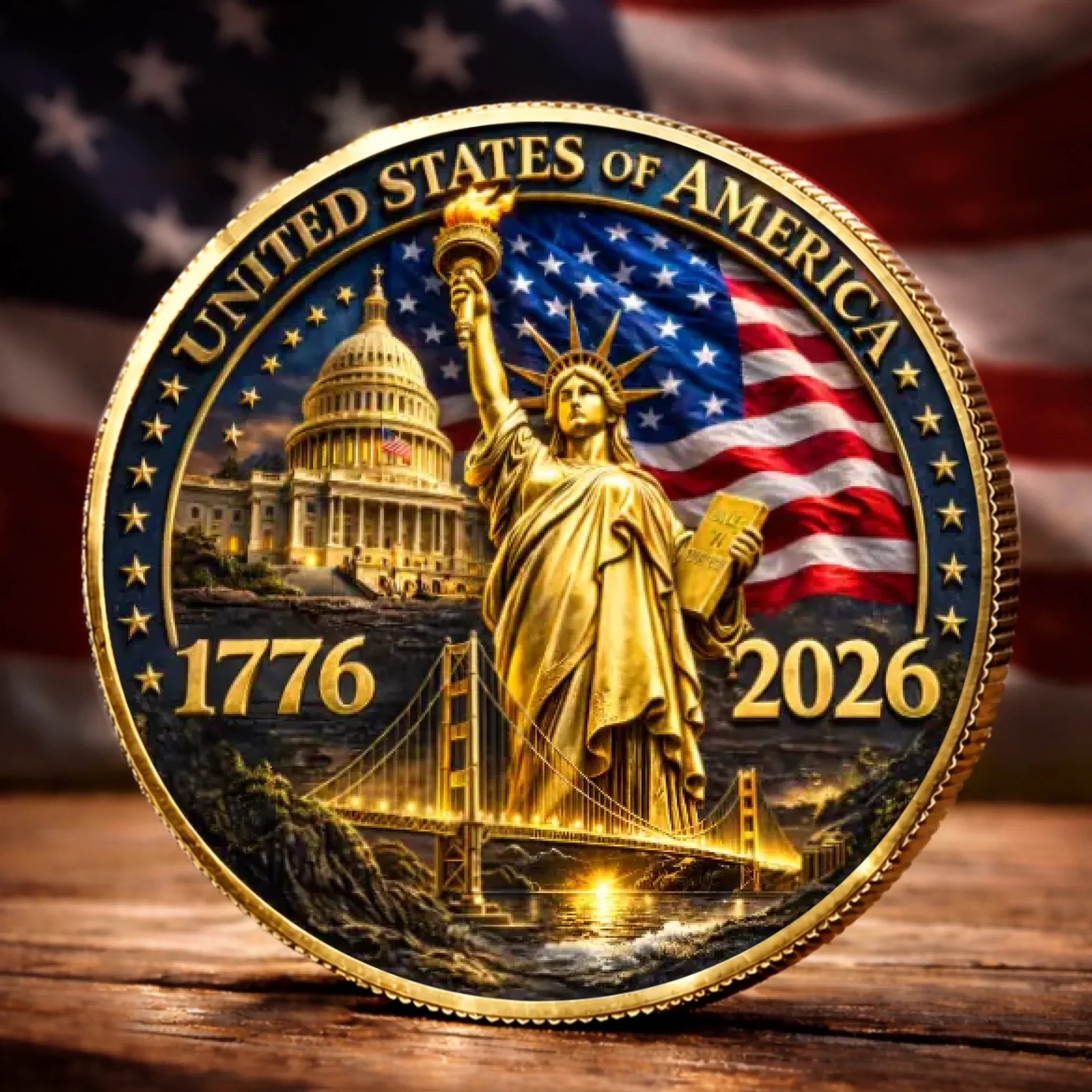 Commemorative Keepsake Coin - America 250th Anniversary Gifts For Women, Men - United By Courage, Bound By Honor - Image 2
