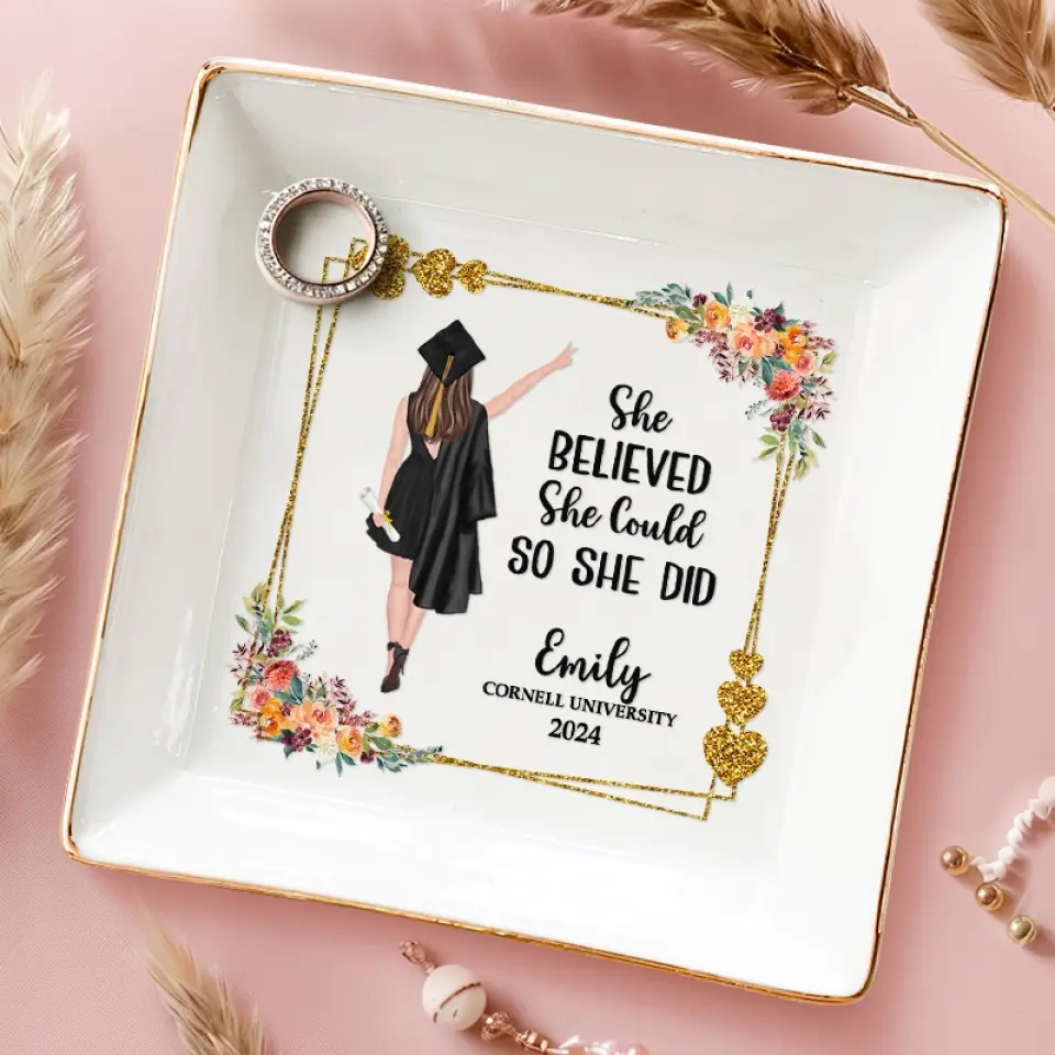 Congrats On Your New Piece Of Paper - Family Personalized Custom Jewelry Dish - Graduation Gift For Family Members, Siblings, Brothers, Sisters - Image 3