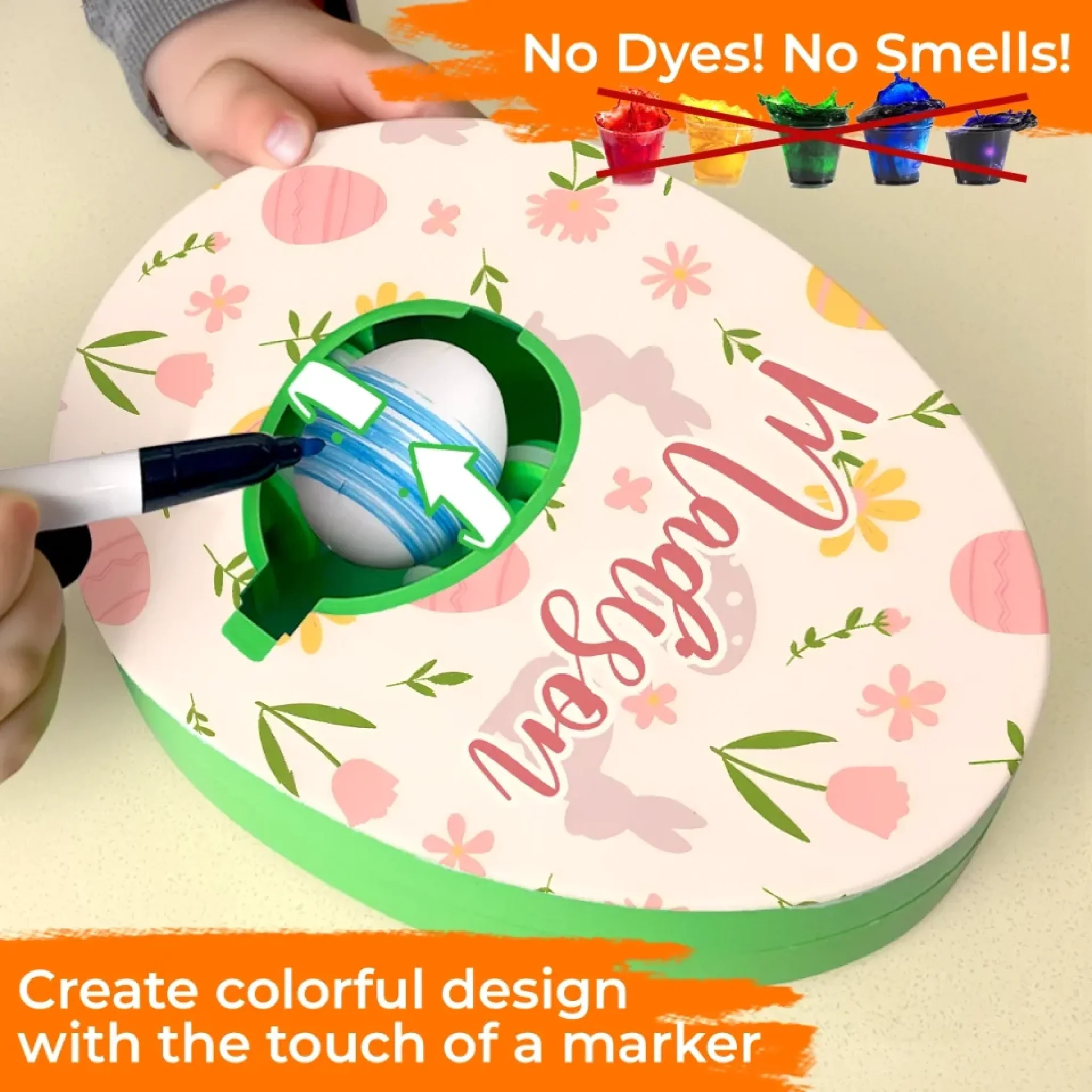 Crack Open The Fun - Family Personalized Custom Easter Egg Decorating Kit, Egg Spinner Machine With Markers - Easter Gift For Family Members - Image 4