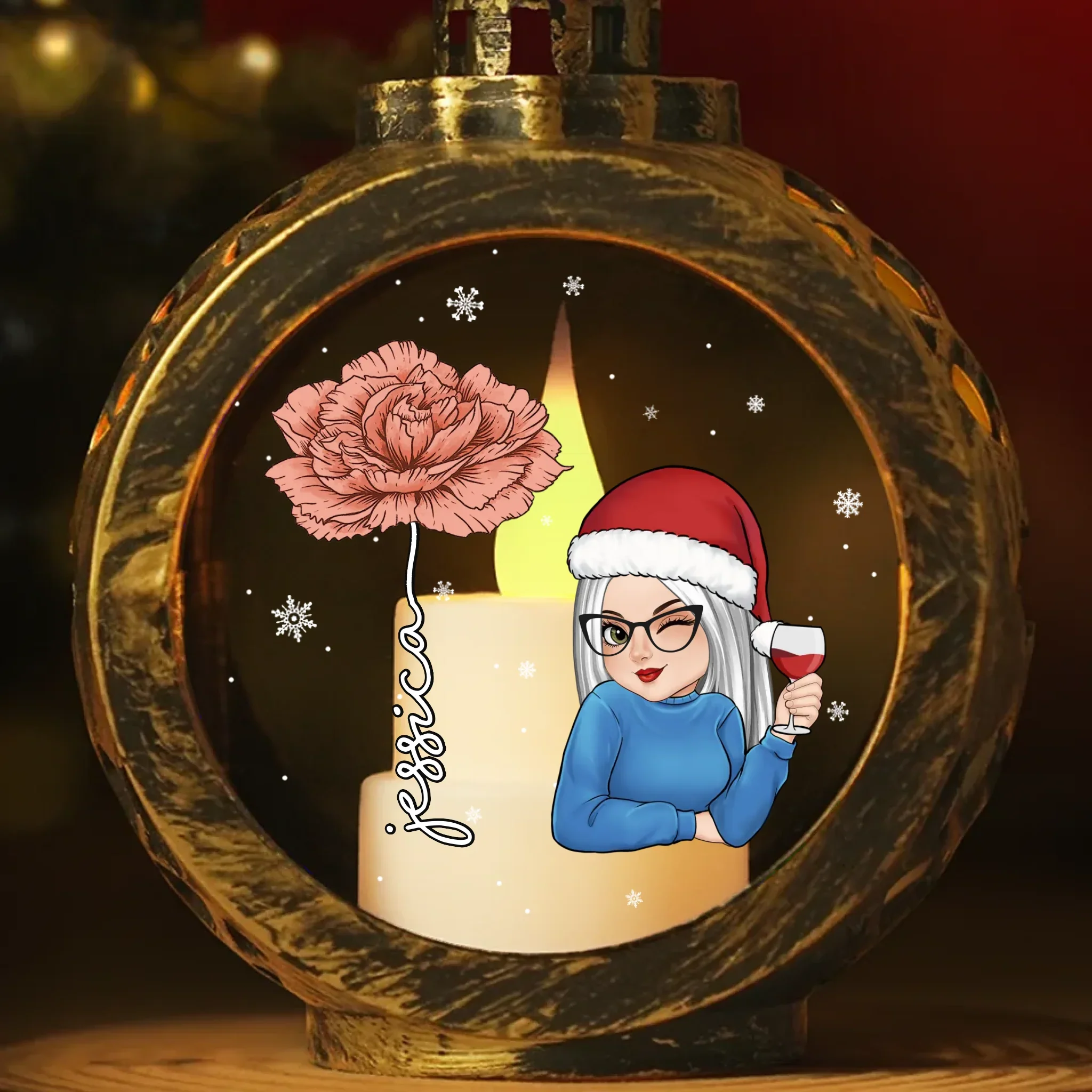 Creating My Own Holiday Magic - Family Personalized Custom Candlelight Lantern Ornament - Christmas Gift For Family Members - Image 2