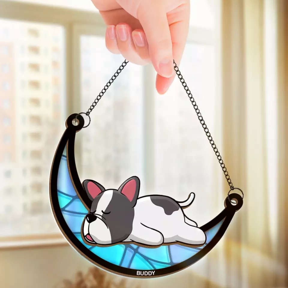 Crossing The Rainbow Bridge, Leaving Imprints On Our Hearts - Memorial Personalized Window Hanging Suncatcher - Sympathy Gift For Pet Owners, Pet Lovers - Image 3