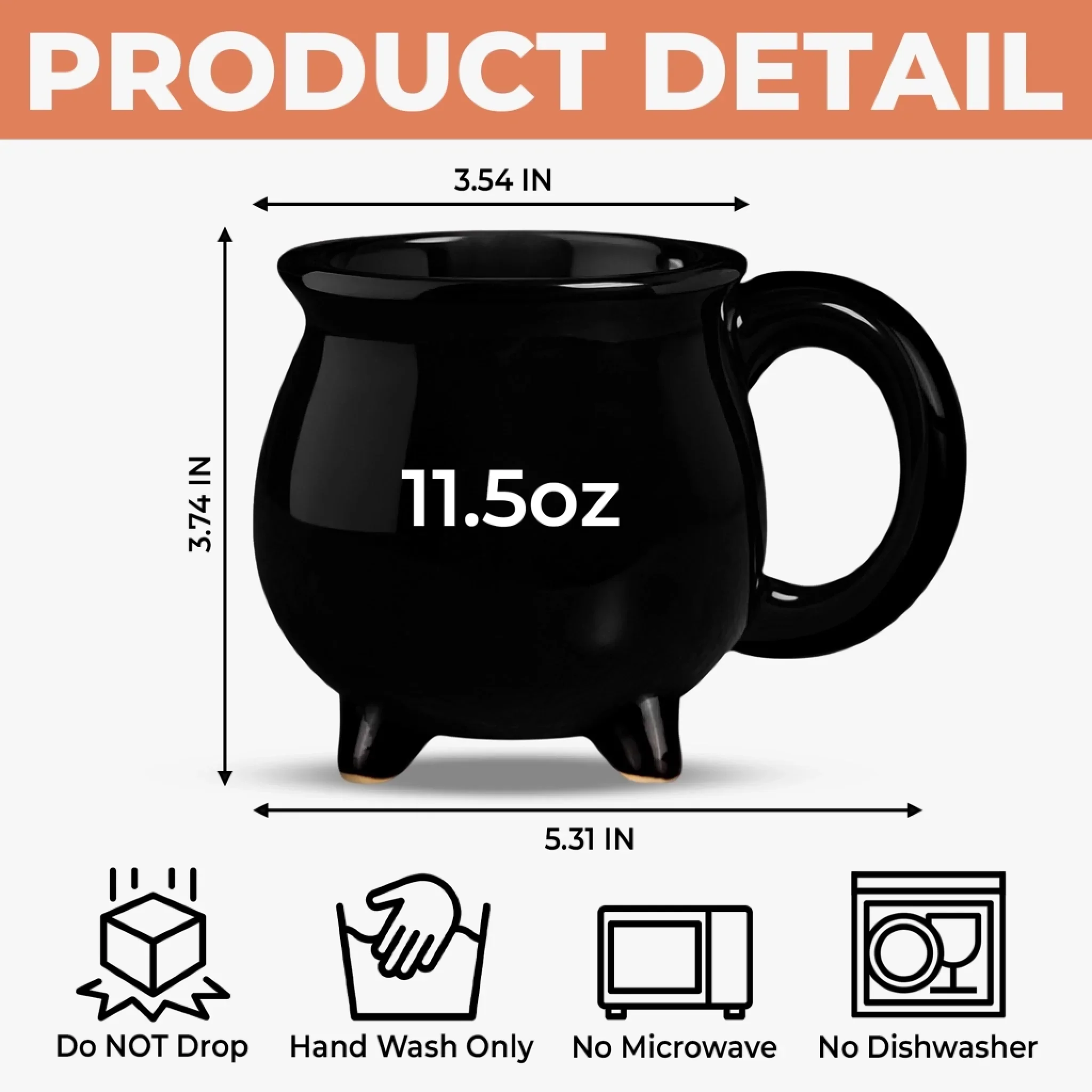 Custom 12oz Ceramic Cauldron Coffee Mug - Personalized Halloween Witchy Gifts For Besties, Sisters, BFF, Family, Yourself - Potion And Purrs - Image 6