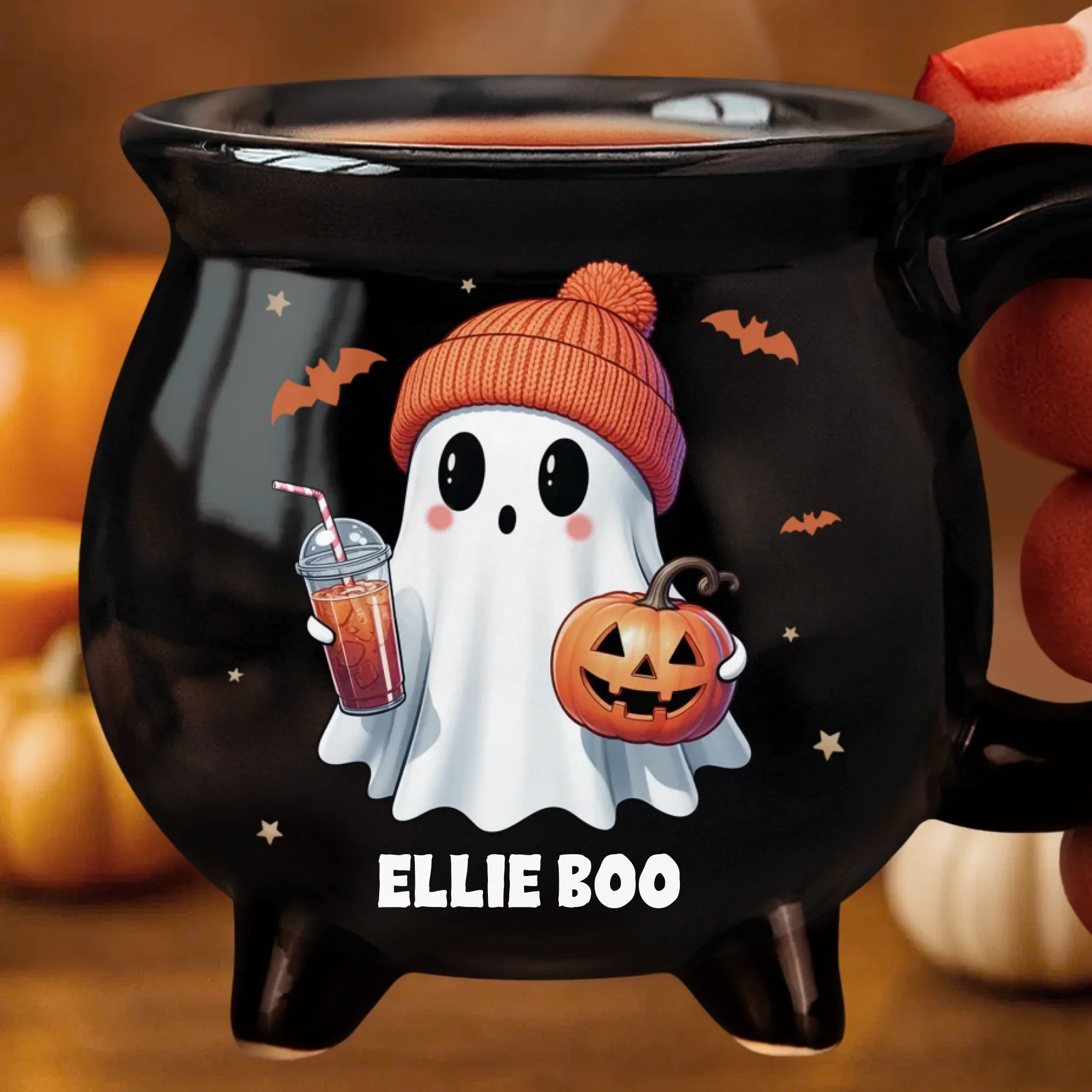 Custom 12oz Ceramic Cauldron Coffee Mug - Personalized Halloween Witchy Gifts For Besties, Sisters, BFF, Family, Yourself - Trick Or Treat Yourself - Image 3
