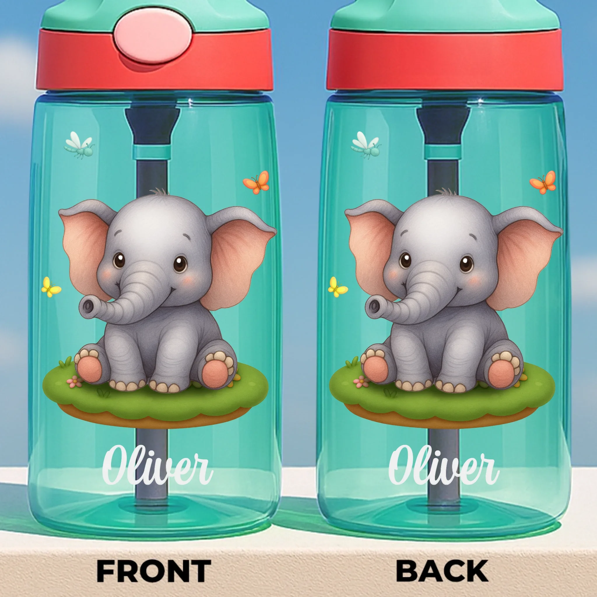 Custom 16oz Plastic Kids Water Bottle - Personalized Back To School Gifts For Kids - Sip Safari Adventures Daily - Image 4
