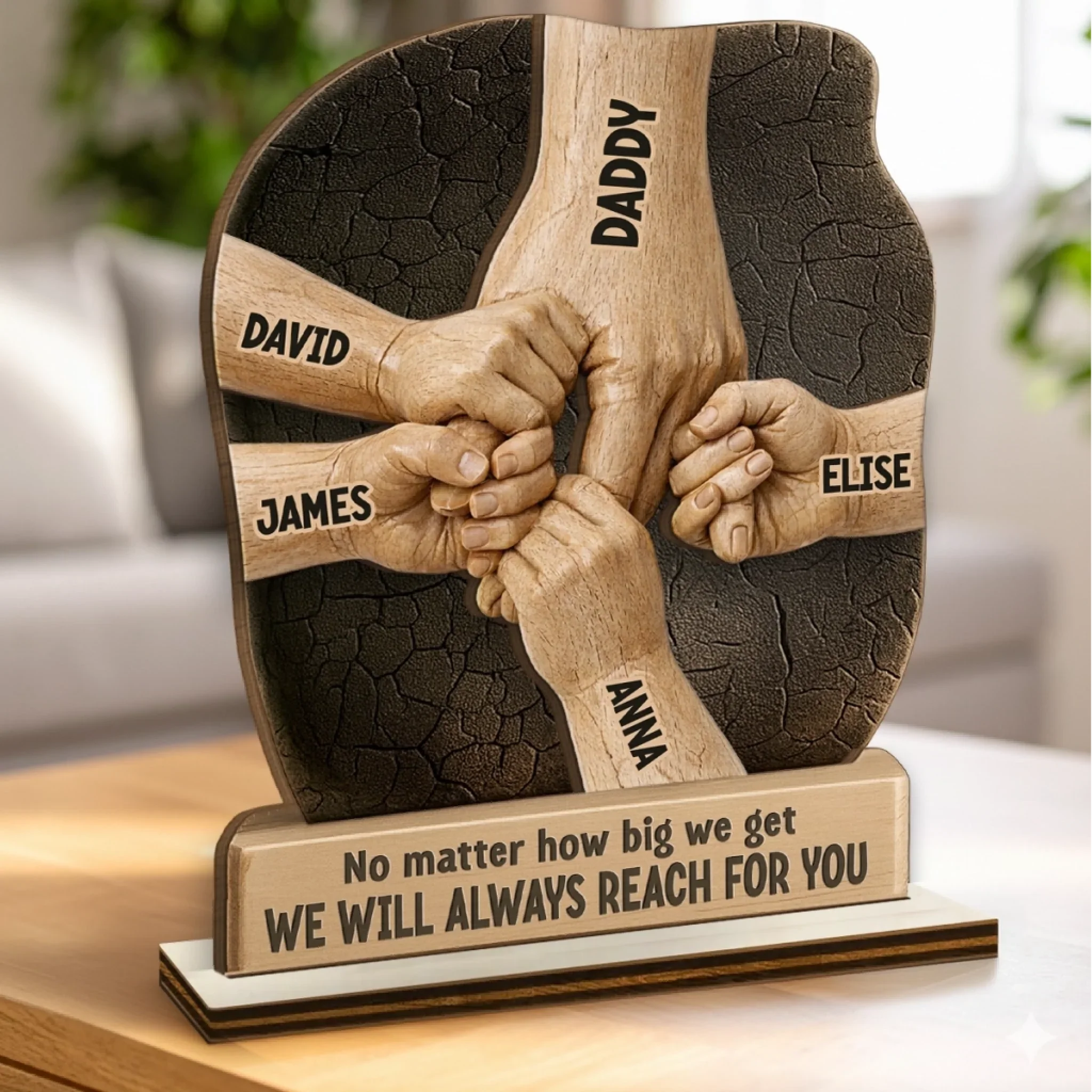 Custom 2-Layered Wooden Plaque - Personalized Father's Day Birthday Gifts For Dad, Grandpa - Dad And Grandpa Our Pride - Image 3
