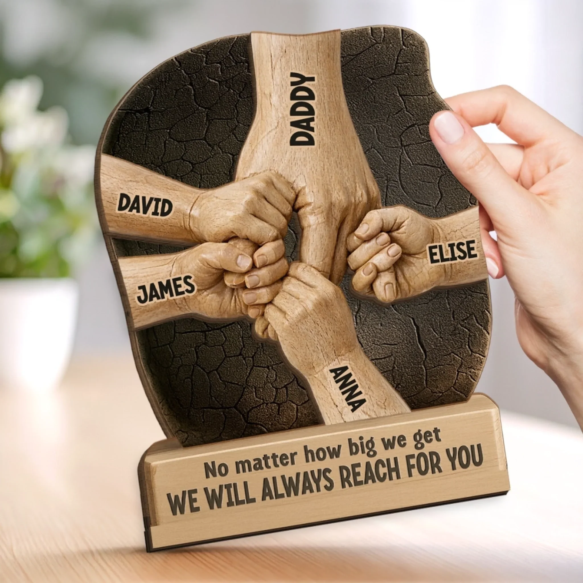 Custom 2-Layered Wooden Plaque - Personalized Father's Day Birthday Gifts For Dad, Grandpa - Dad And Grandpa Our Pride - Image 4