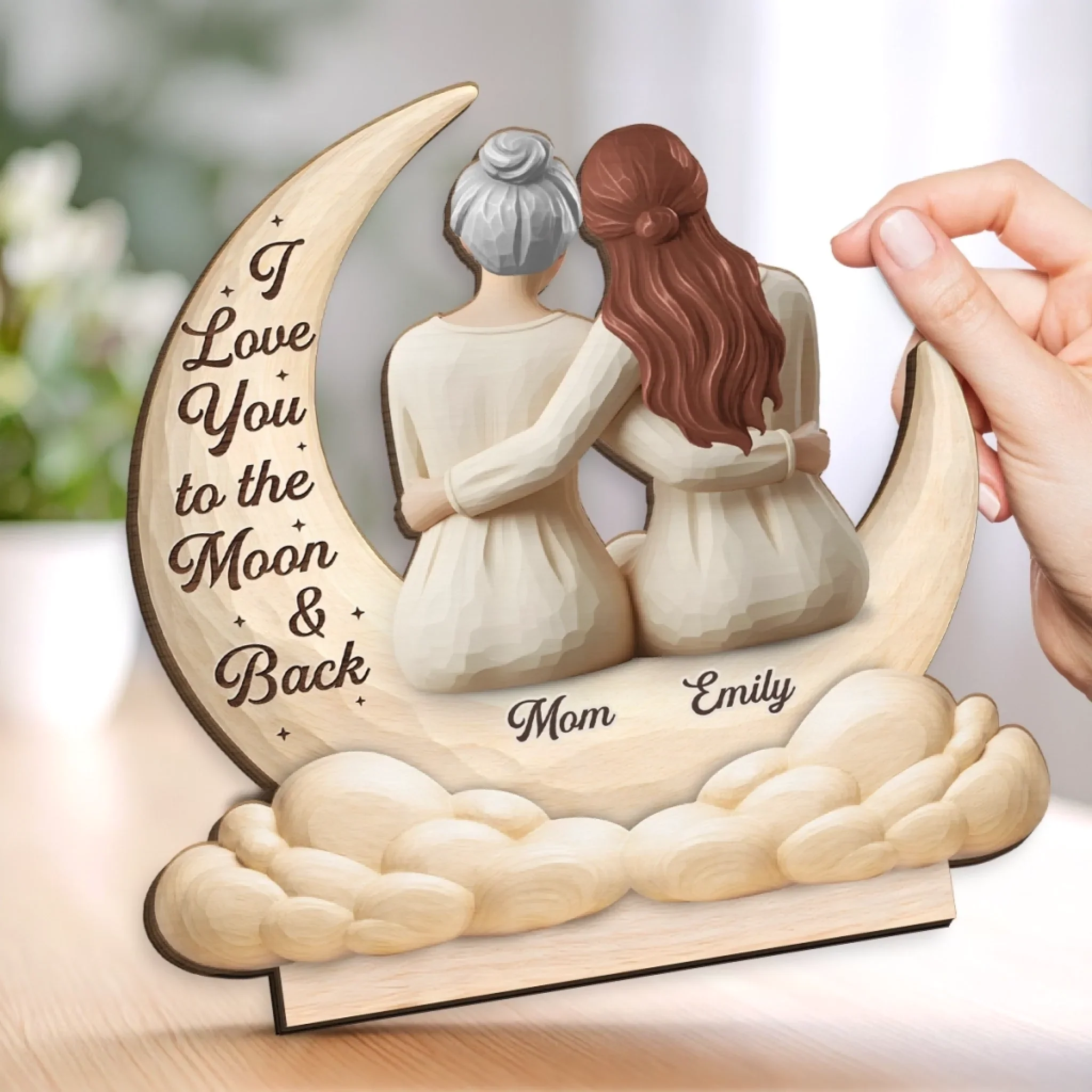 Custom 2-Layered Wooden Plaque - Personalized Mother's Day Birthday Gifts For Mom, Grandma - Always Loved, Always Held - Image 4