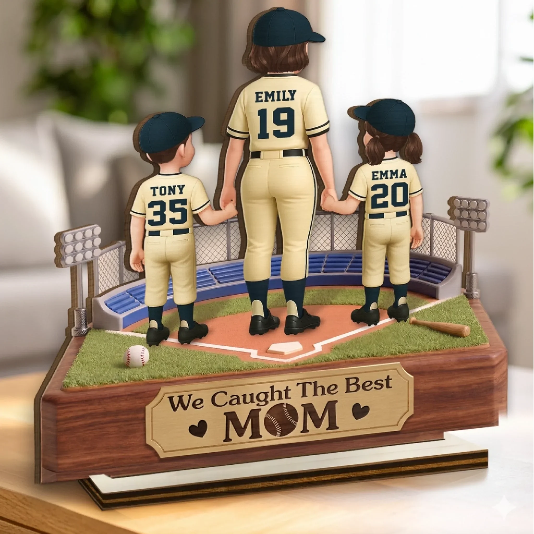 Custom 2-Layered Wooden Plaque - Personalized Mother's Day Birthday Gifts For Mom, Grandma - We Caught The Best Mom - Image 2