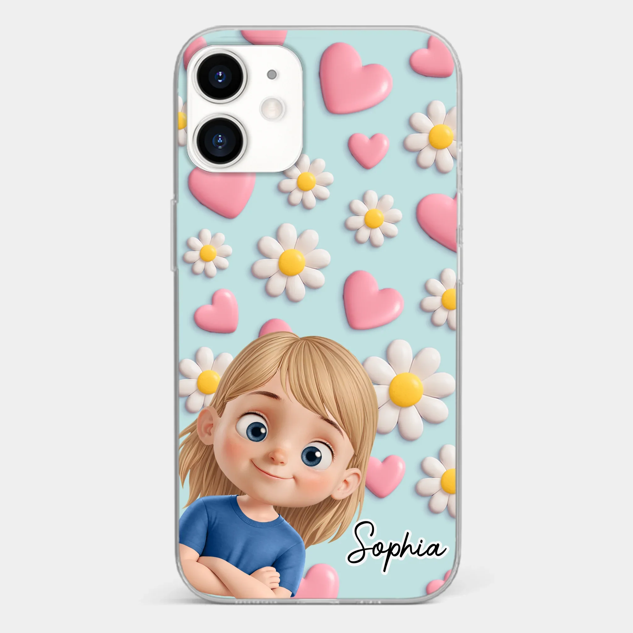 Custom 3D Inflated Effect Printed Clear Phone Case - Personalized Birthday Gifts For Mom, Grandma - Love You To Pieces - Image 10