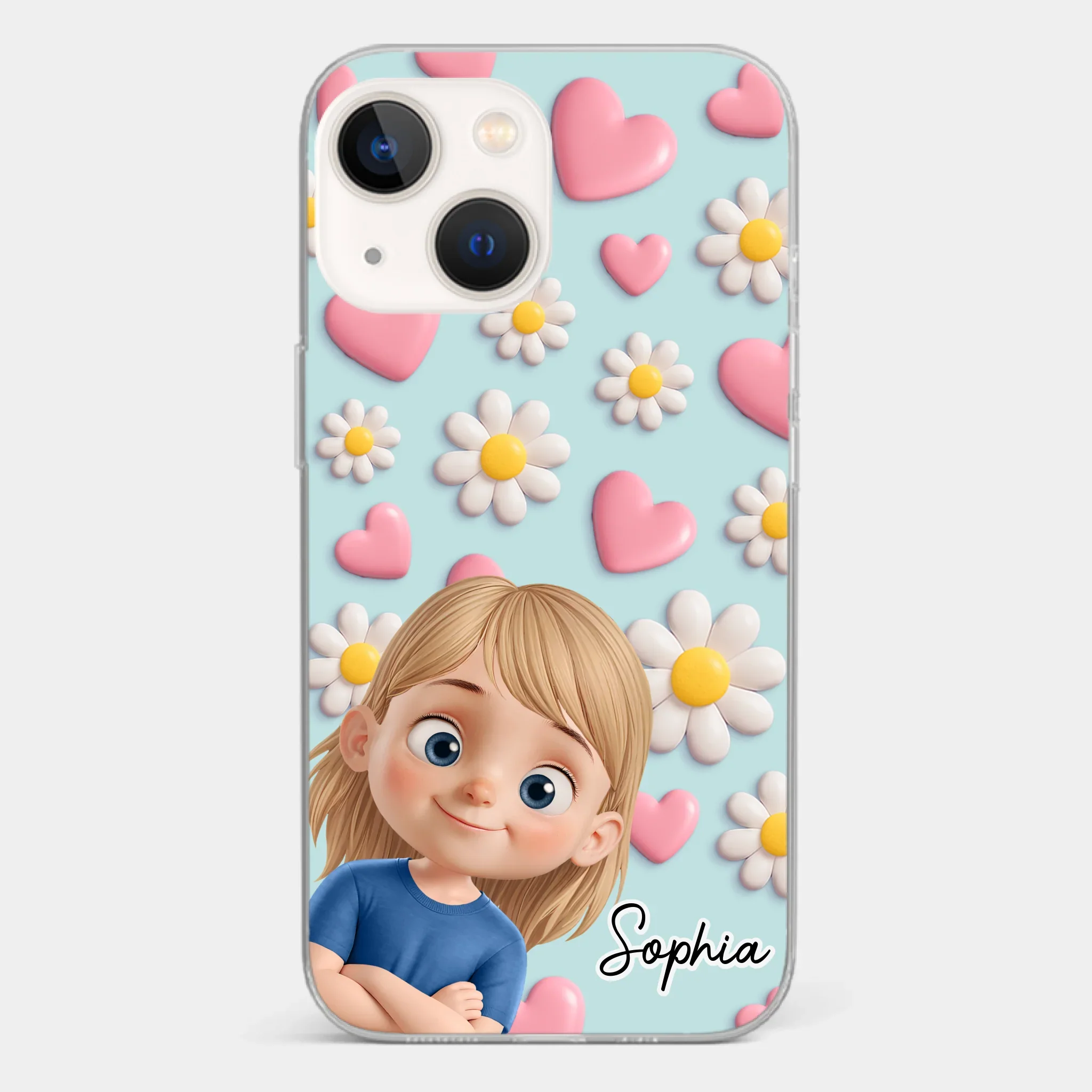 Custom 3D Inflated Effect Printed Clear Phone Case - Personalized Birthday Gifts For Mom, Grandma - Love You To Pieces - Image 14