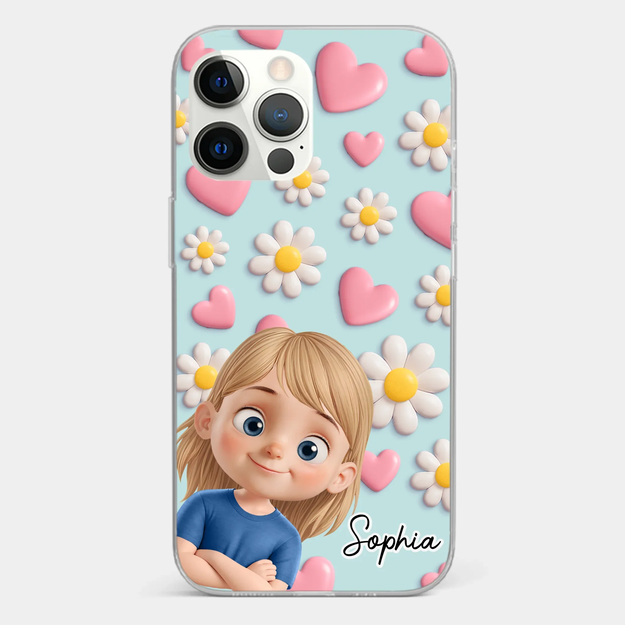 Custom 3D Inflated Effect Printed Clear Phone Case - Personalized Birthday Gifts For Mom, Grandma - Love You To Pieces - Image 15