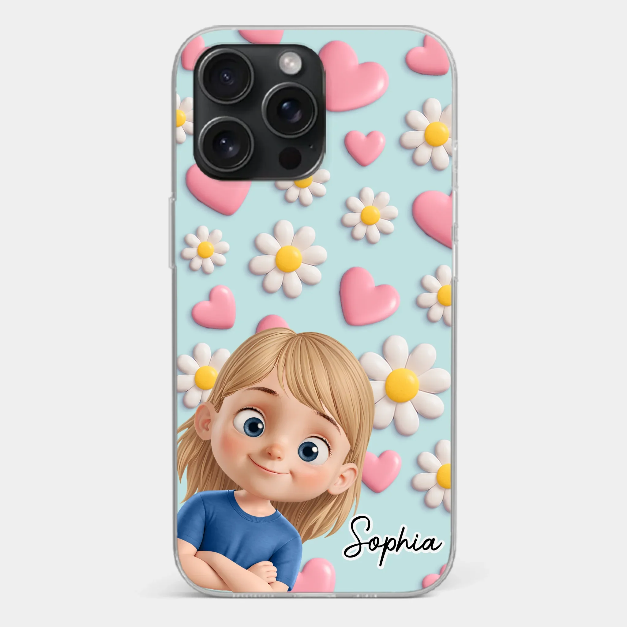 Custom 3D Inflated Effect Printed Clear Phone Case - Personalized Birthday Gifts For Mom, Grandma - Love You To Pieces - Image 22