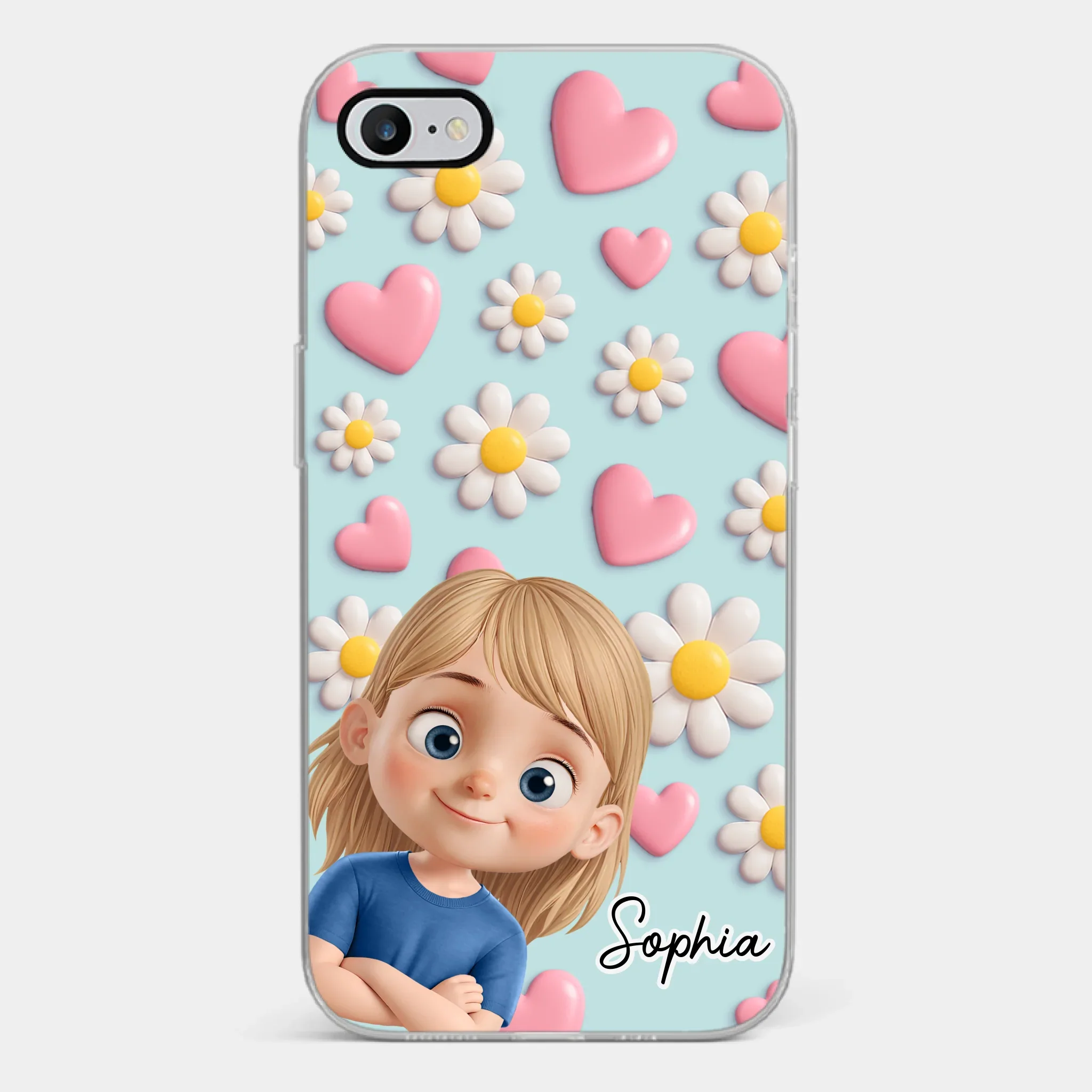 Custom 3D Inflated Effect Printed Clear Phone Case - Personalized Birthday Gifts For Mom, Grandma - Love You To Pieces - Image 23