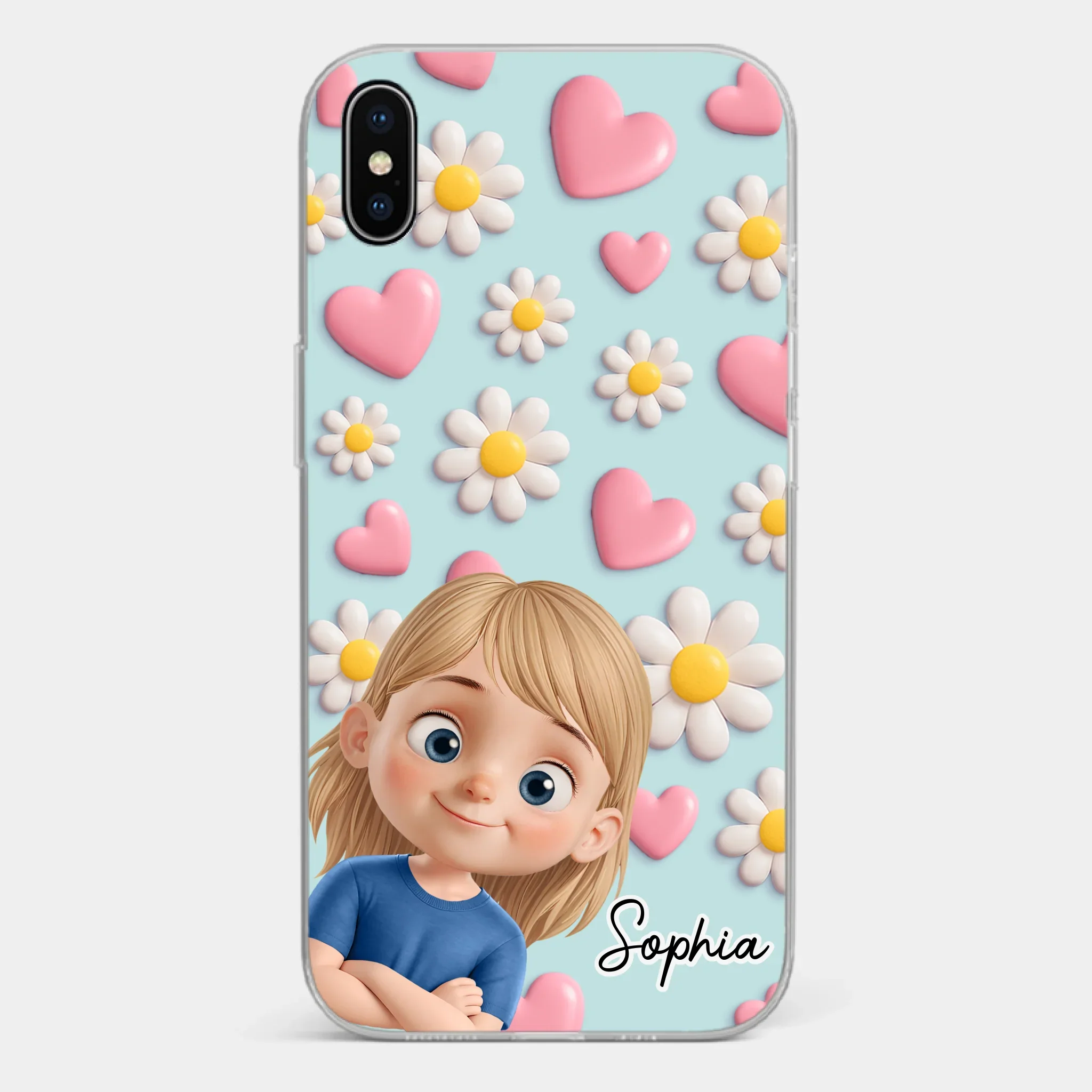 Custom 3D Inflated Effect Printed Clear Phone Case - Personalized Birthday Gifts For Mom, Grandma - Love You To Pieces - Image 24