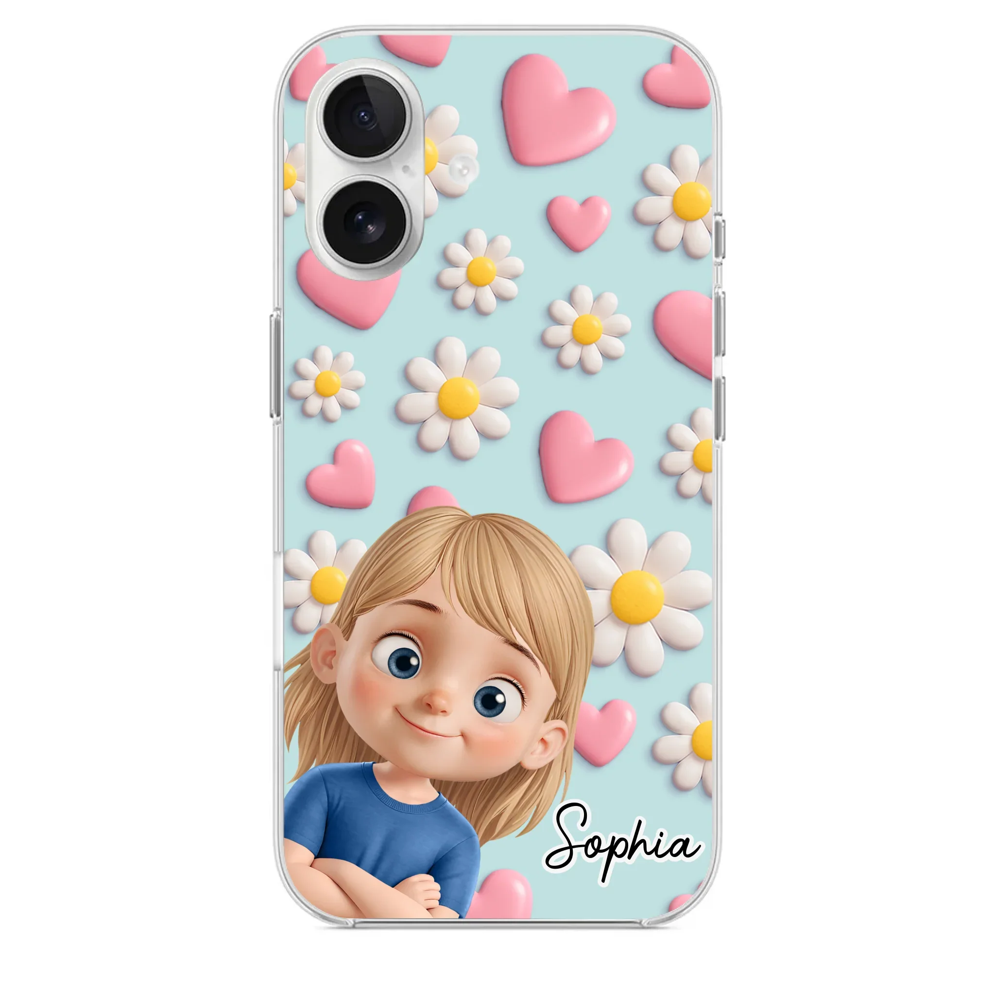 Custom 3D Inflated Effect Printed Clear Phone Case - Personalized Birthday Gifts For Mom, Grandma - Love You To Pieces - Image 28