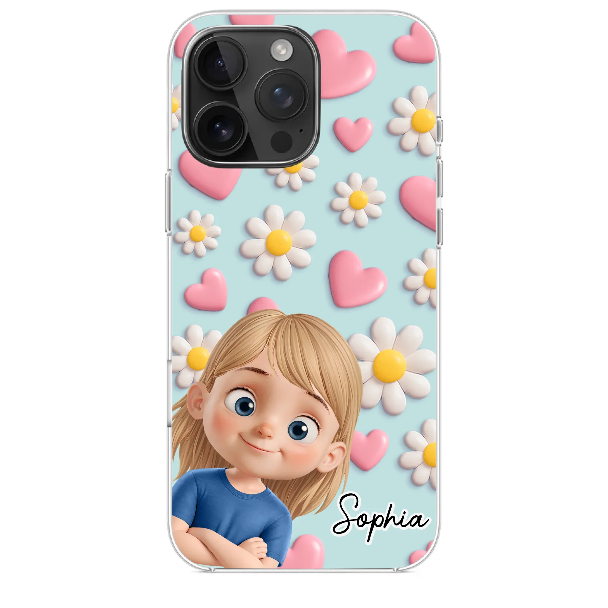Custom 3D Inflated Effect Printed Clear Phone Case - Personalized Birthday Gifts For Mom, Grandma - Love You To Pieces - Image 31