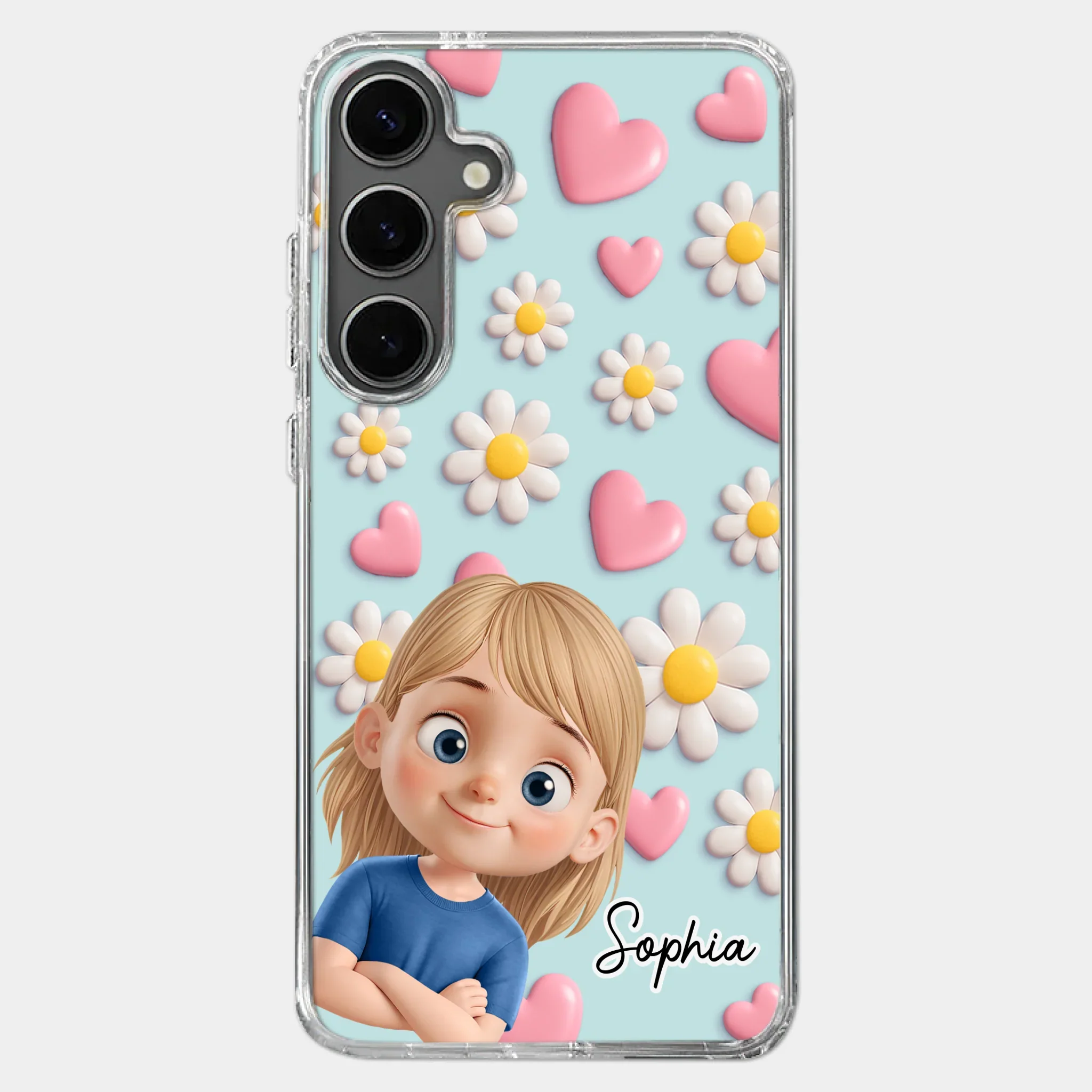 Custom 3D Inflated Effect Printed Clear Phone Case - Personalized Birthday Gifts For Mom, Grandma - Love You To Pieces - Image 42