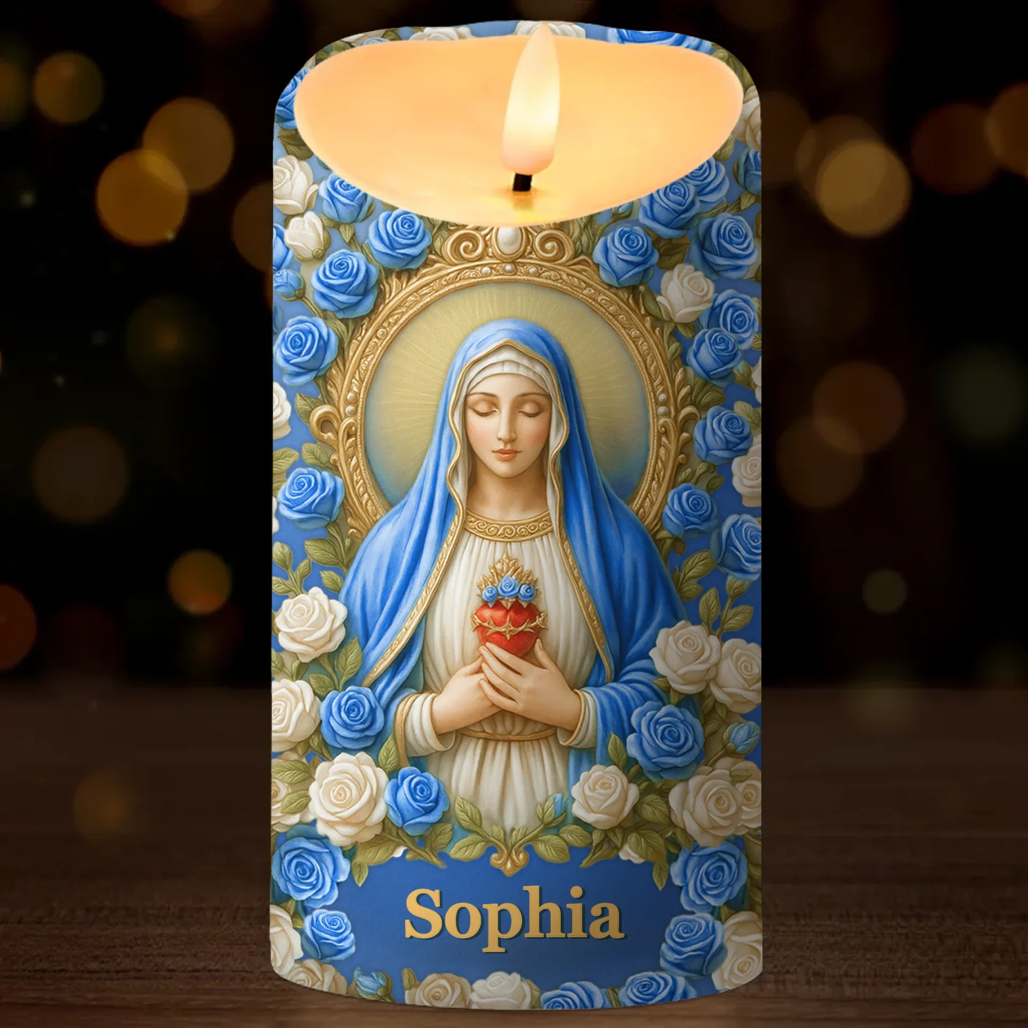 Custom 3D Inflated Effect Printed LED Candle - Personalized Christian Gifts For Women, Men, All Believers, Jesus Lovers - Guided By Grace And Love - Image 2