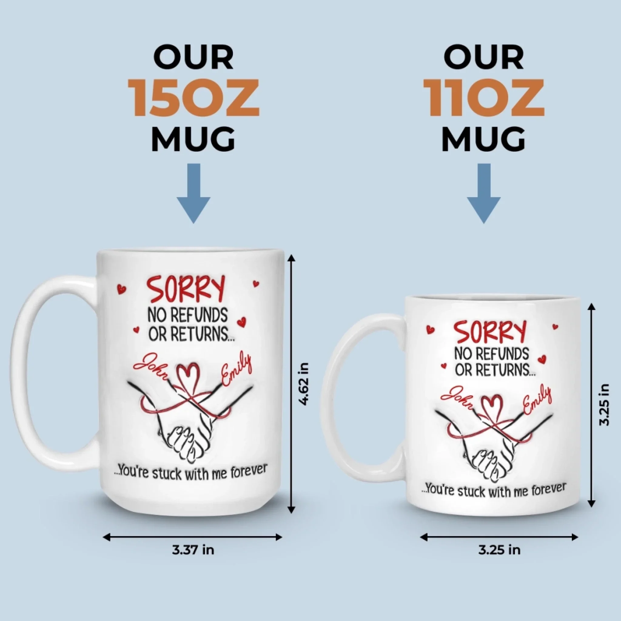 Custom 3D Inflated Effect Printed Mug - Personalized Anniversary Wedding Gifts For Husband And Wife, Him And Her - Our Love Starts With Coffee - Image 7