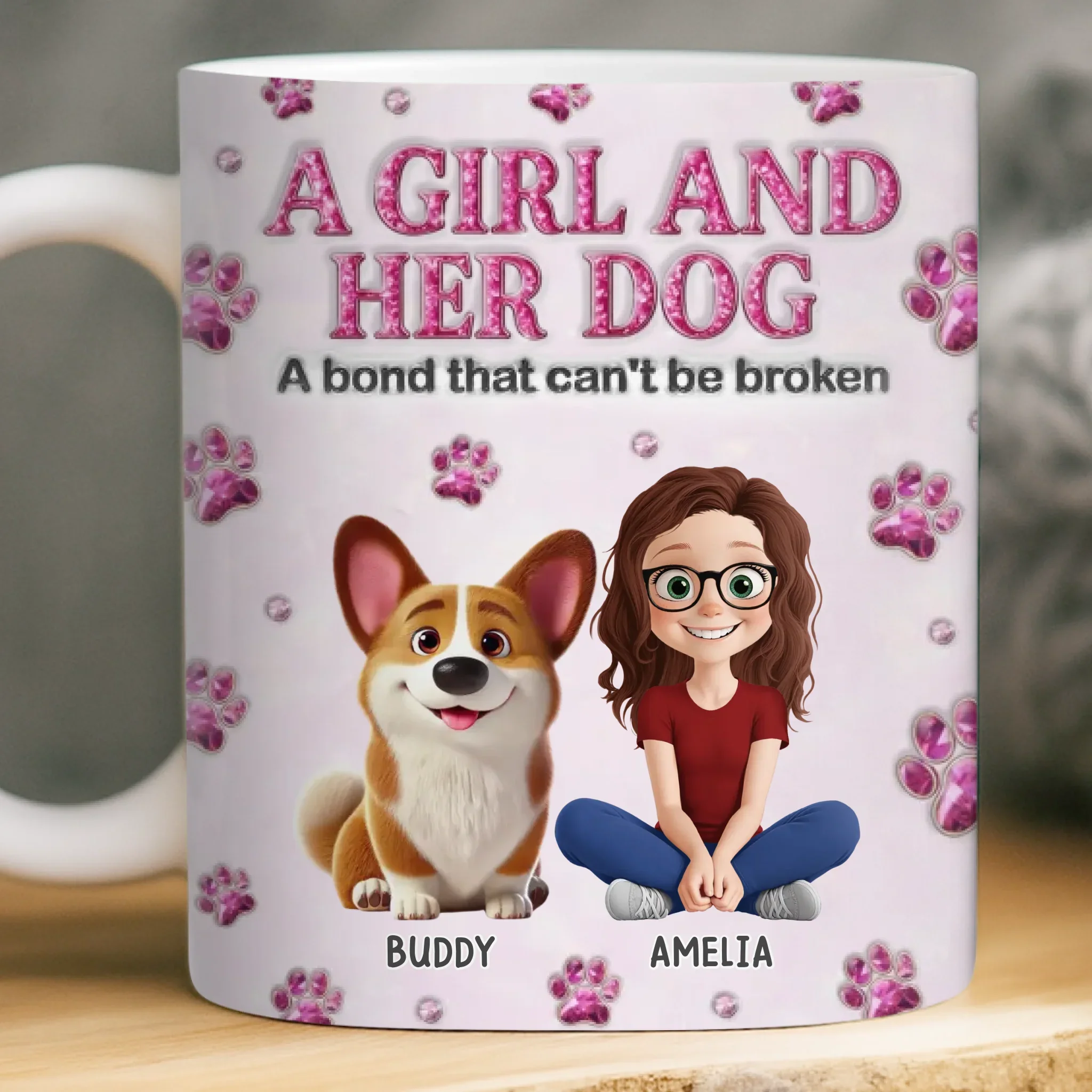 Custom 3D Inflated Effect Printed Mug - Personalized Birthday Gifts For Dog Lovers, Dog Dad And Mom - Best Friends For Life - Image 2