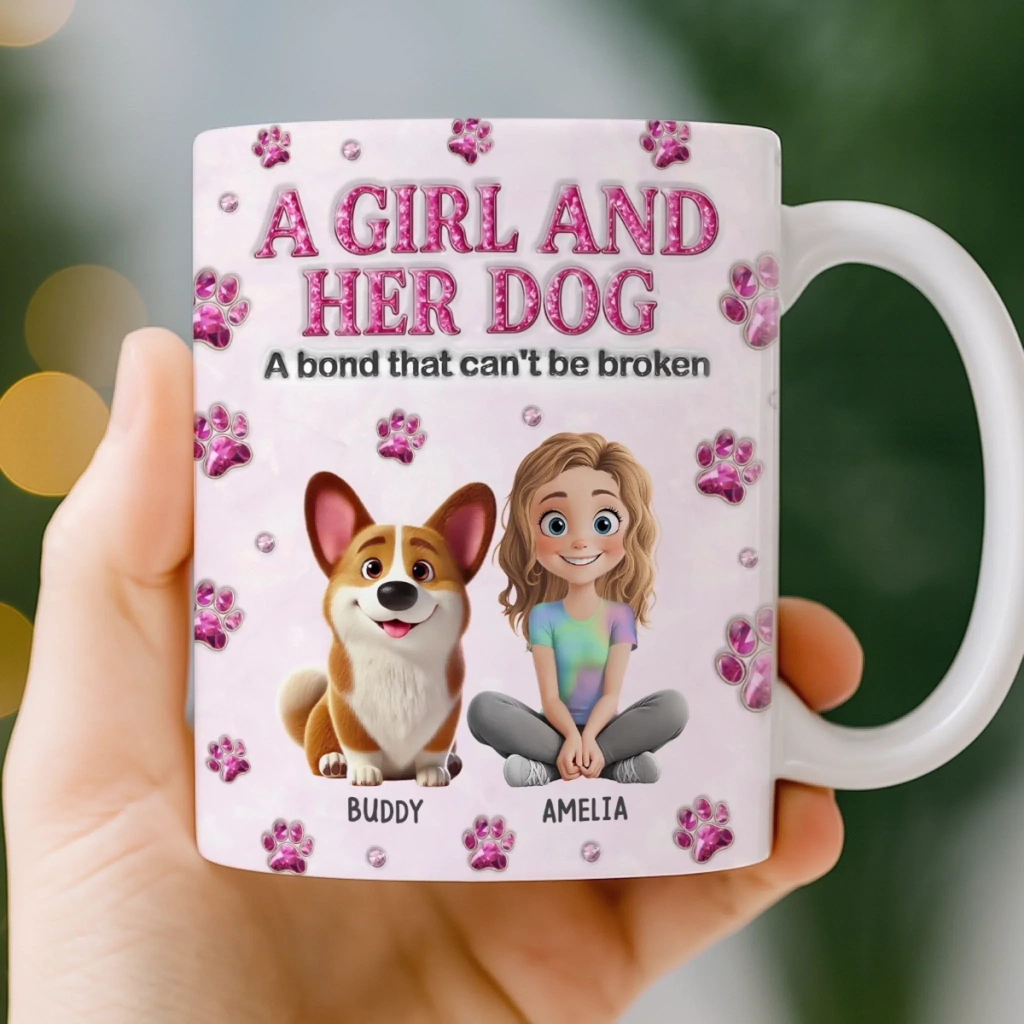 Custom 3D Inflated Effect Printed Mug - Personalized Birthday Gifts For Dog Lovers, Dog Dad And Mom - Best Friends For Life - Image 4