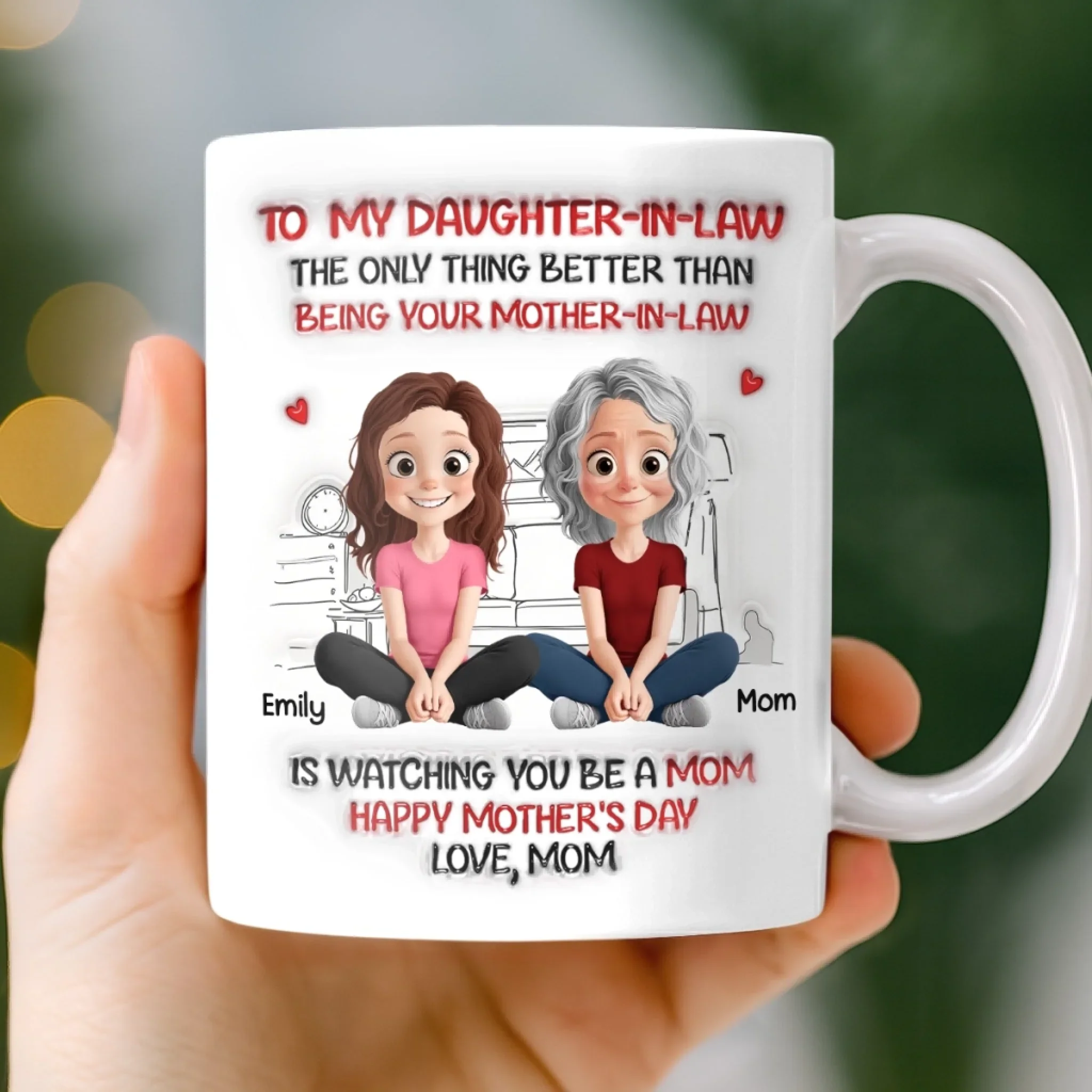 Custom 3D Inflated Effect Printed Mug - Personalized Mother's Day Birthday Gifts For Daughter-In-Law - So Much Grace, So Much Love - Image 3