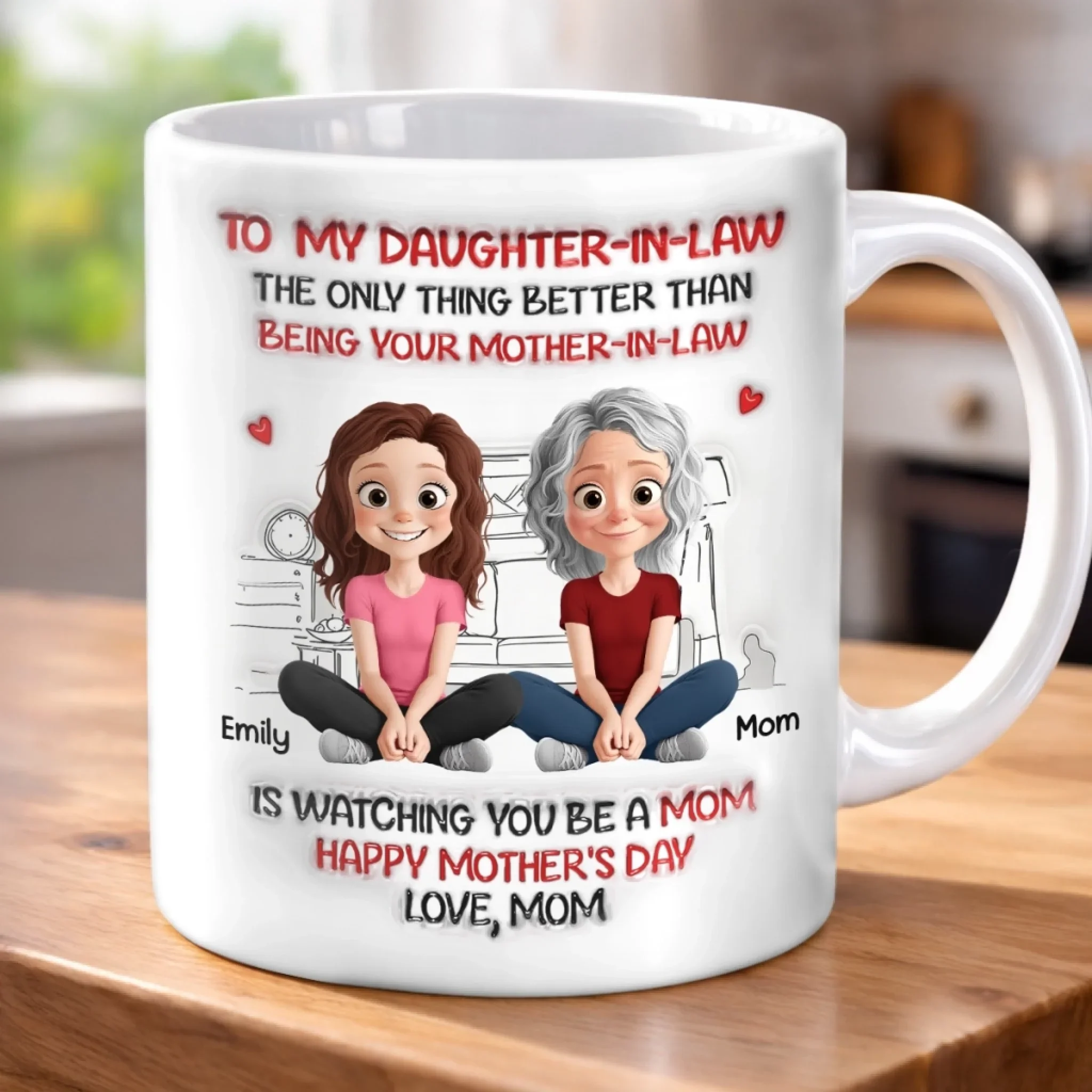 Custom 3D Inflated Effect Printed Mug - Personalized Mother's Day Birthday Gifts For Daughter-In-Law - So Much Grace, So Much Love - Image 5