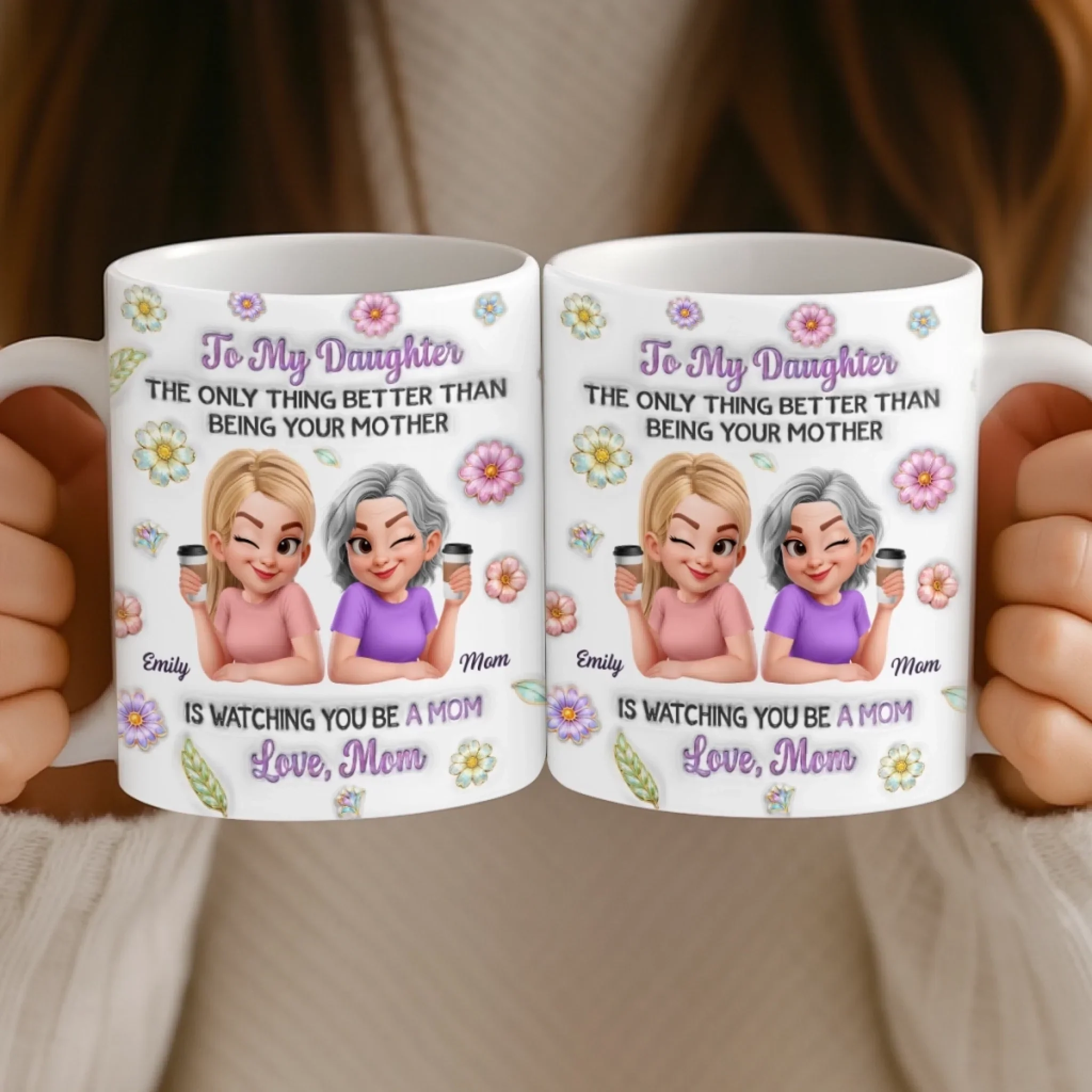 Custom 3D Inflated Effect Printed Mug - Personalized Mother's Day Birthday Gifts For Mom, Daughter - My Favorite Chapter For You - Image 4