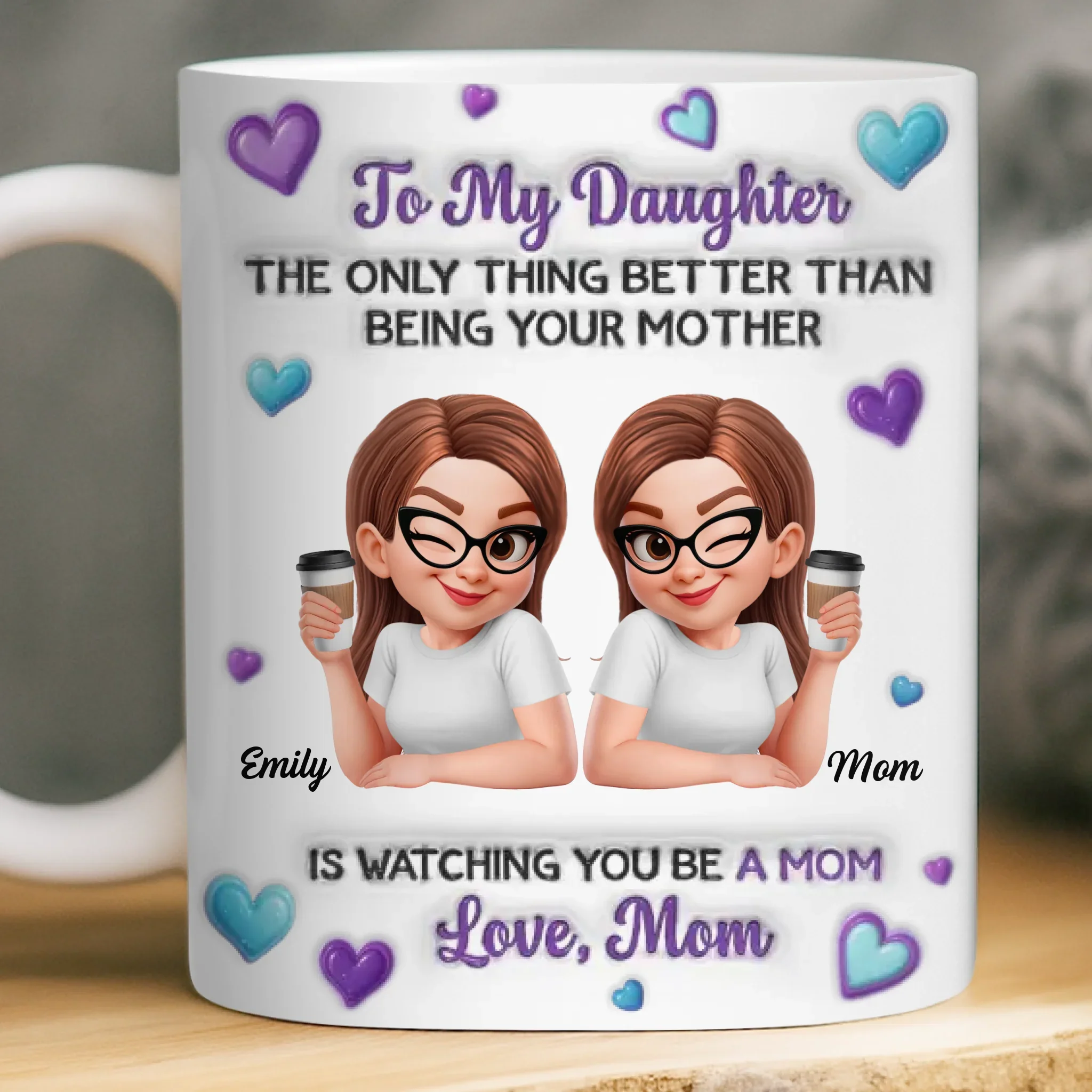 Custom 3D Inflated Effect Printed Mug - Personalized Mother's Day Birthday Gifts For Mom, Daughter - This Is My Favorite Chapter For You - Image 2