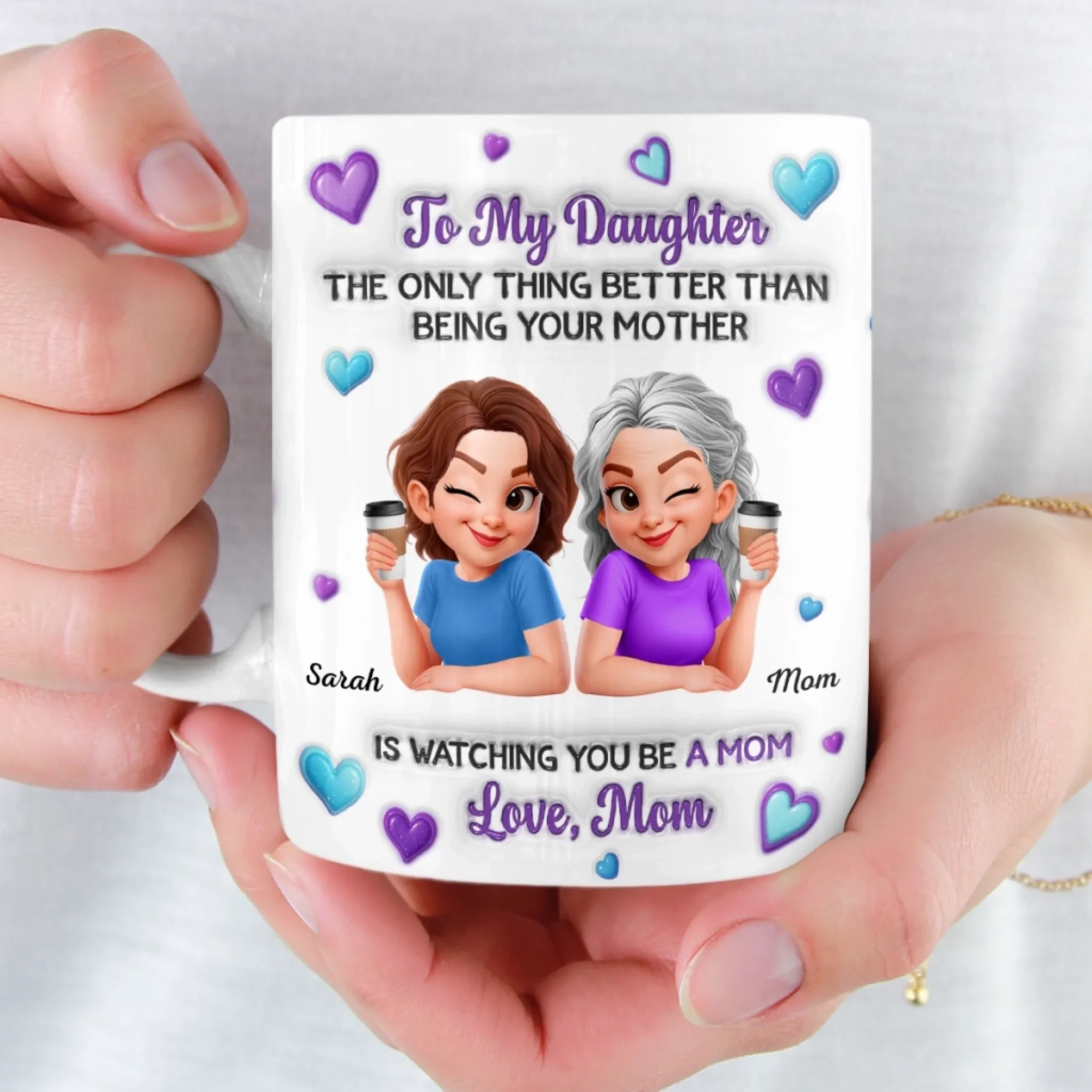 Custom 3D Inflated Effect Printed Mug - Personalized Mother's Day Birthday Gifts For Mom, Daughter - This Is My Favorite Chapter For You - Image 6