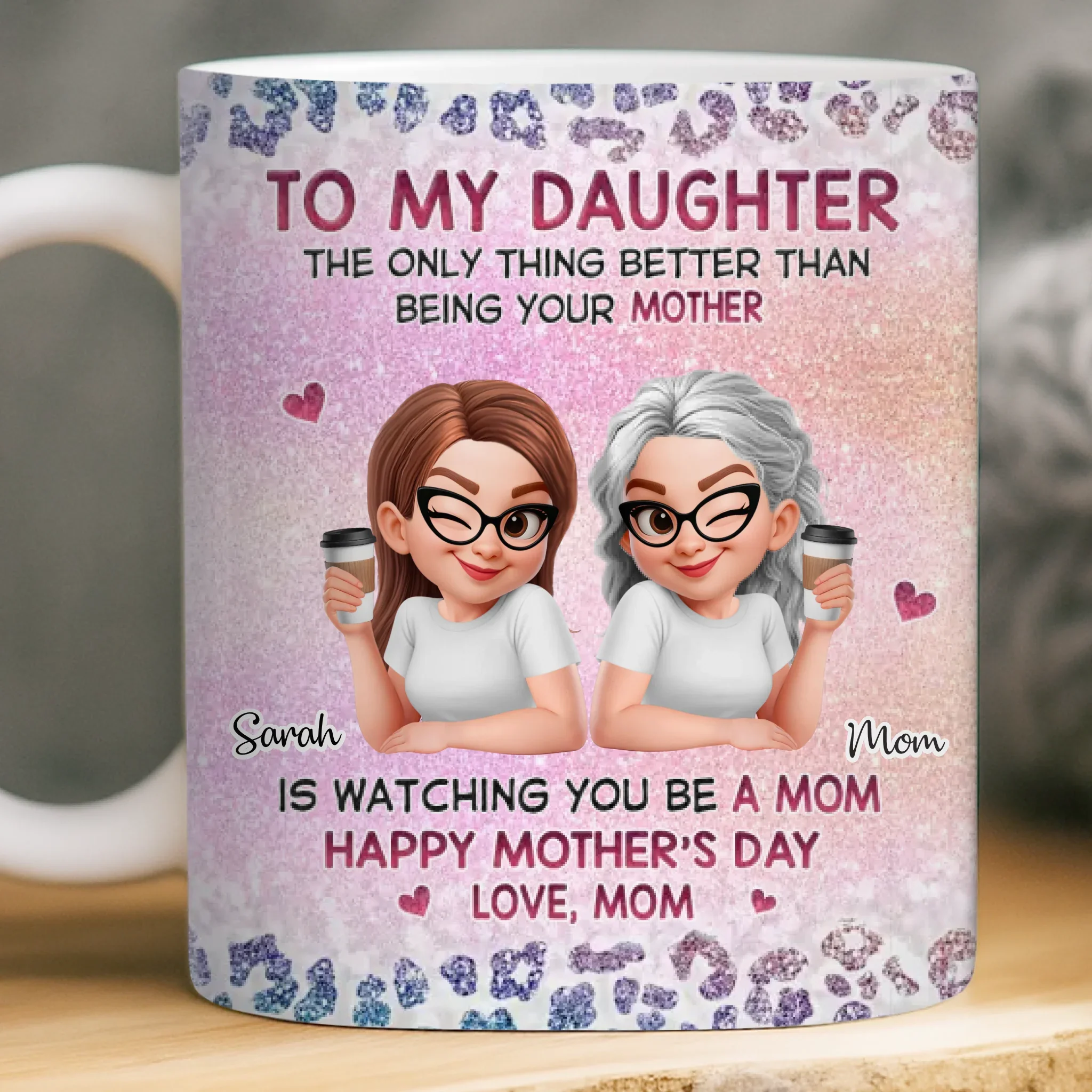 Custom 3D Inflated Effect Printed Mug - Personalized Mother's Day Gifts For Mom, Daughter - Forever My Little Girl - Image 2