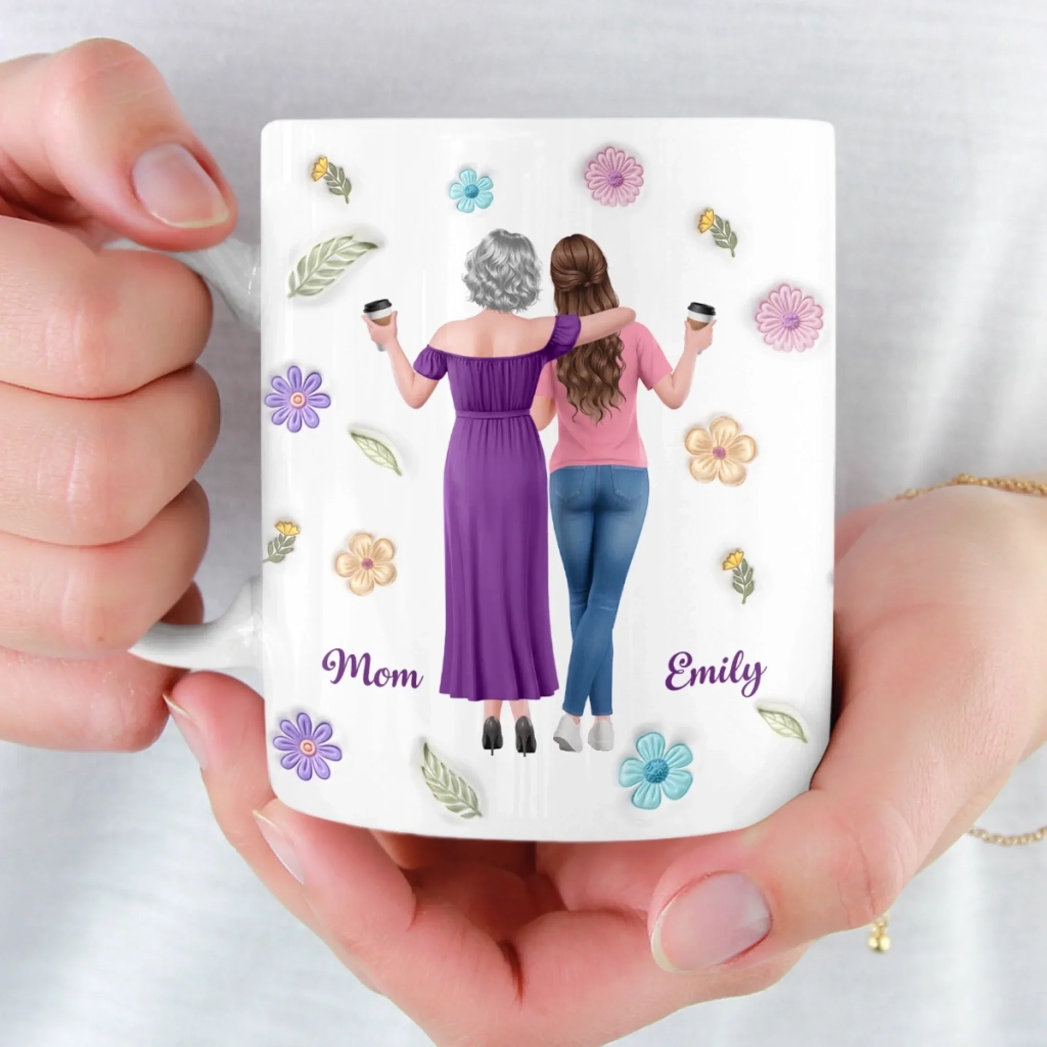 Custom 3D Inflated Effect Printed Mug - Personalized Mother's Day Gifts For Mom, Daughter - Forever Proud Of Daughter - Image 6
