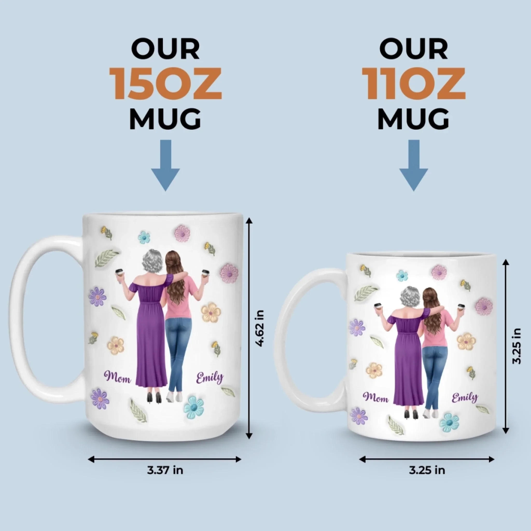 Custom 3D Inflated Effect Printed Mug - Personalized Mother's Day Gifts For Mom, Daughter - Forever Proud Of Daughter - Image 7