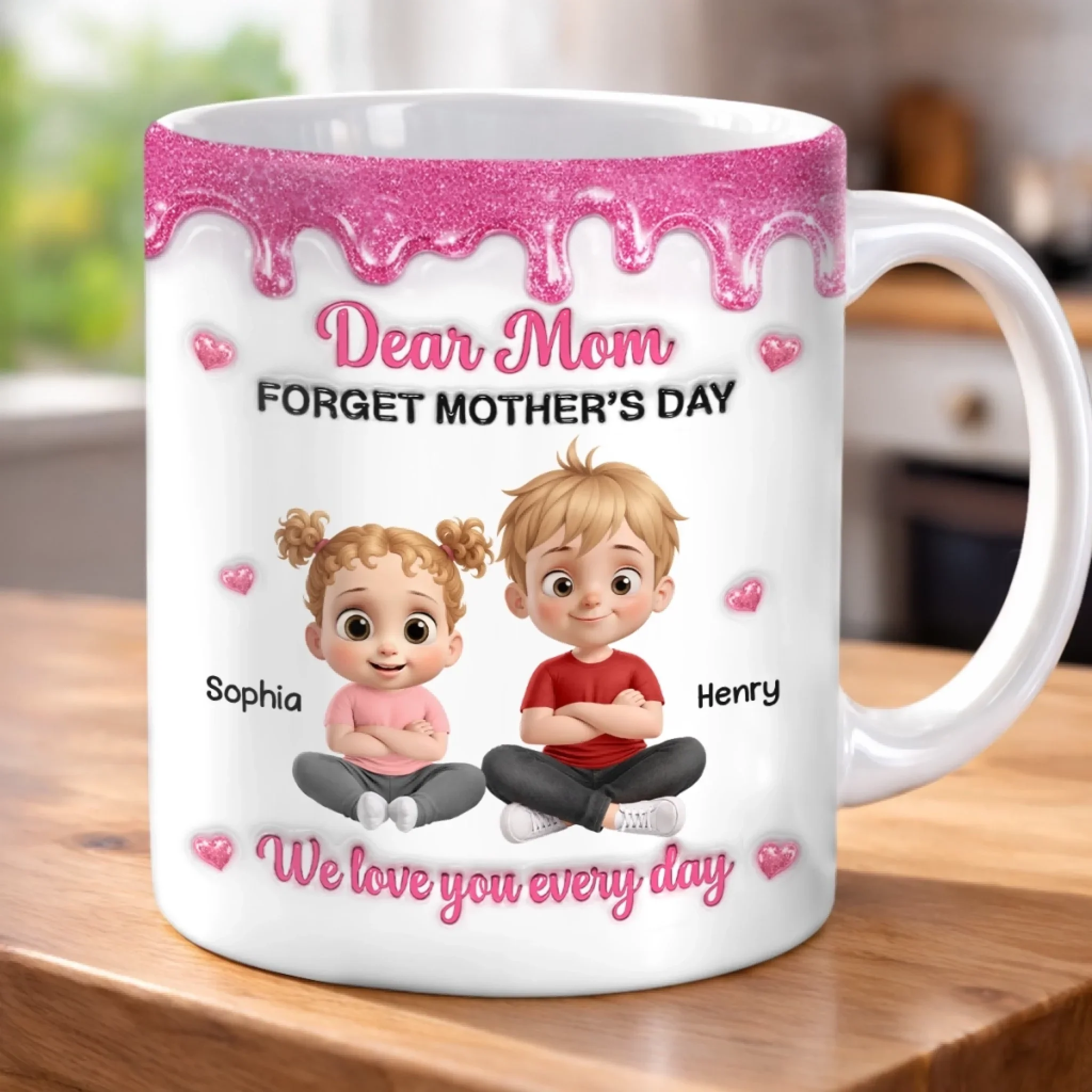 Custom 3D Inflated Effect Printed Mug - Personalized Mother's Day Gifts For Mom, Grandma - We Choose You Every Day - Image 4