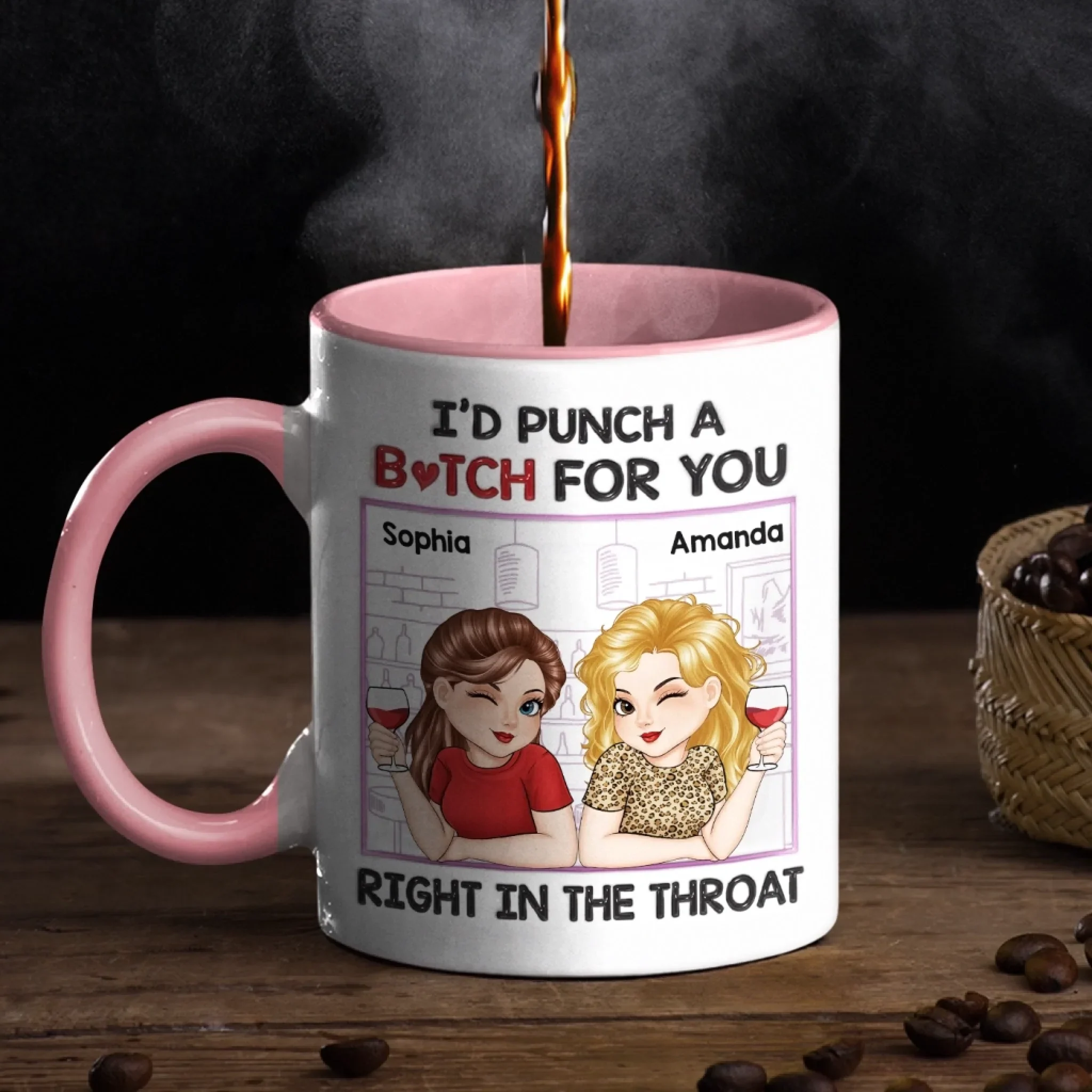 Custom Accent Mug - Personalized Best Friend Birthday Gifts For Women, Besties, Sisters, BFF - Shine Through Every Storm - Image 3
