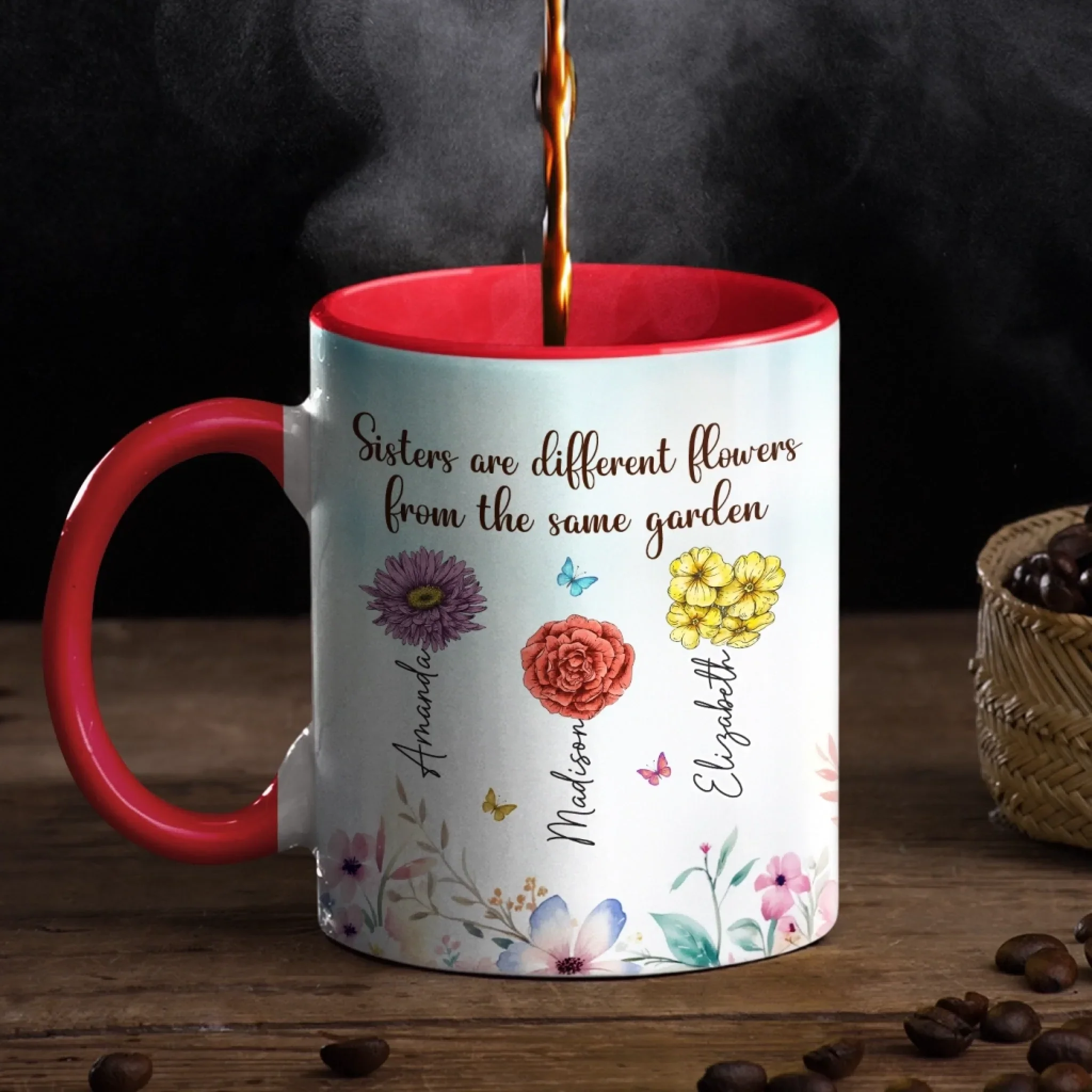 Custom Accent Mug - Personalized Best Friend Birthday Gifts For Women, Besties, Sisters, BFF - Sip Laugh Repeat - Image 3