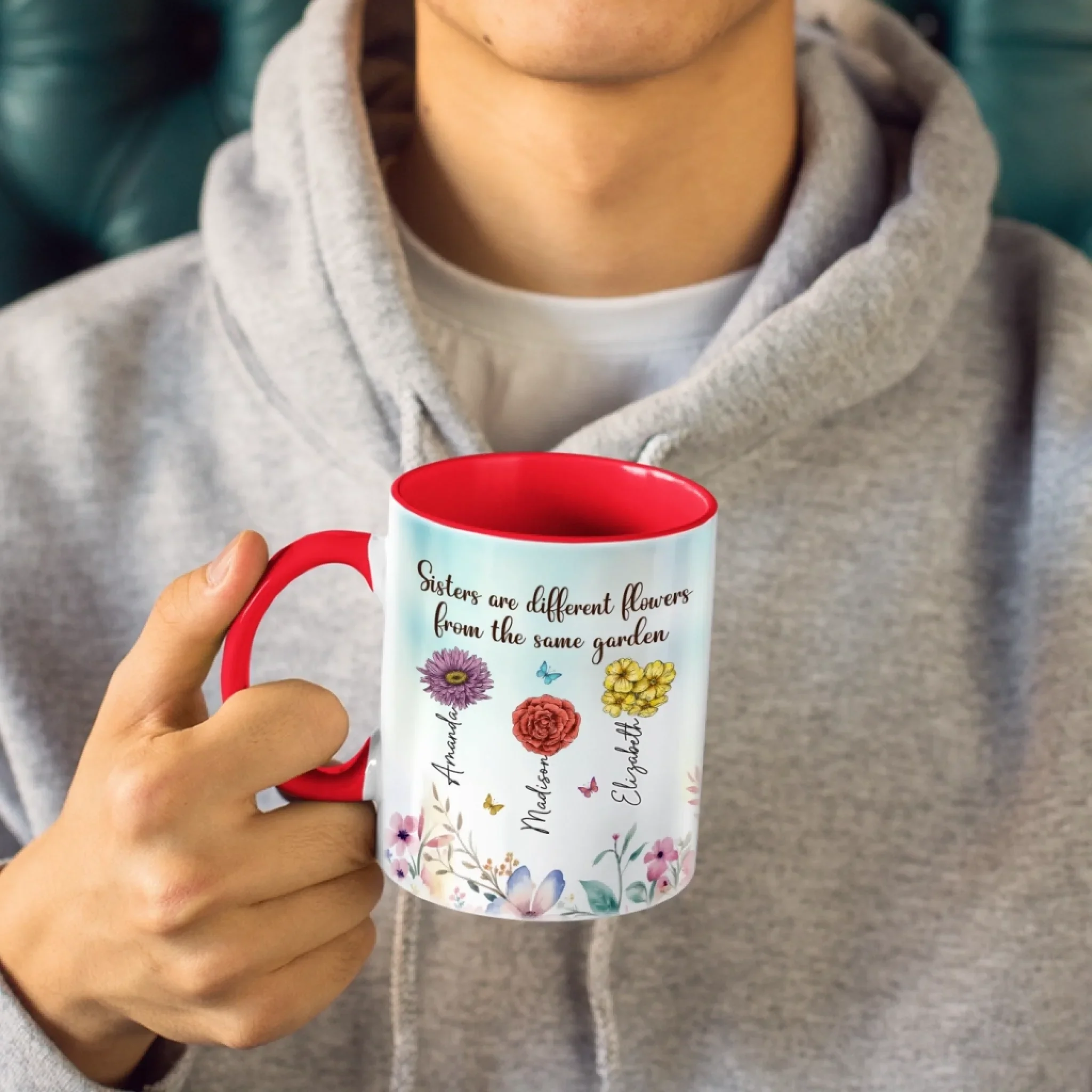 Custom Accent Mug - Personalized Best Friend Birthday Gifts For Women, Besties, Sisters, BFF - Sip Laugh Repeat - Image 4