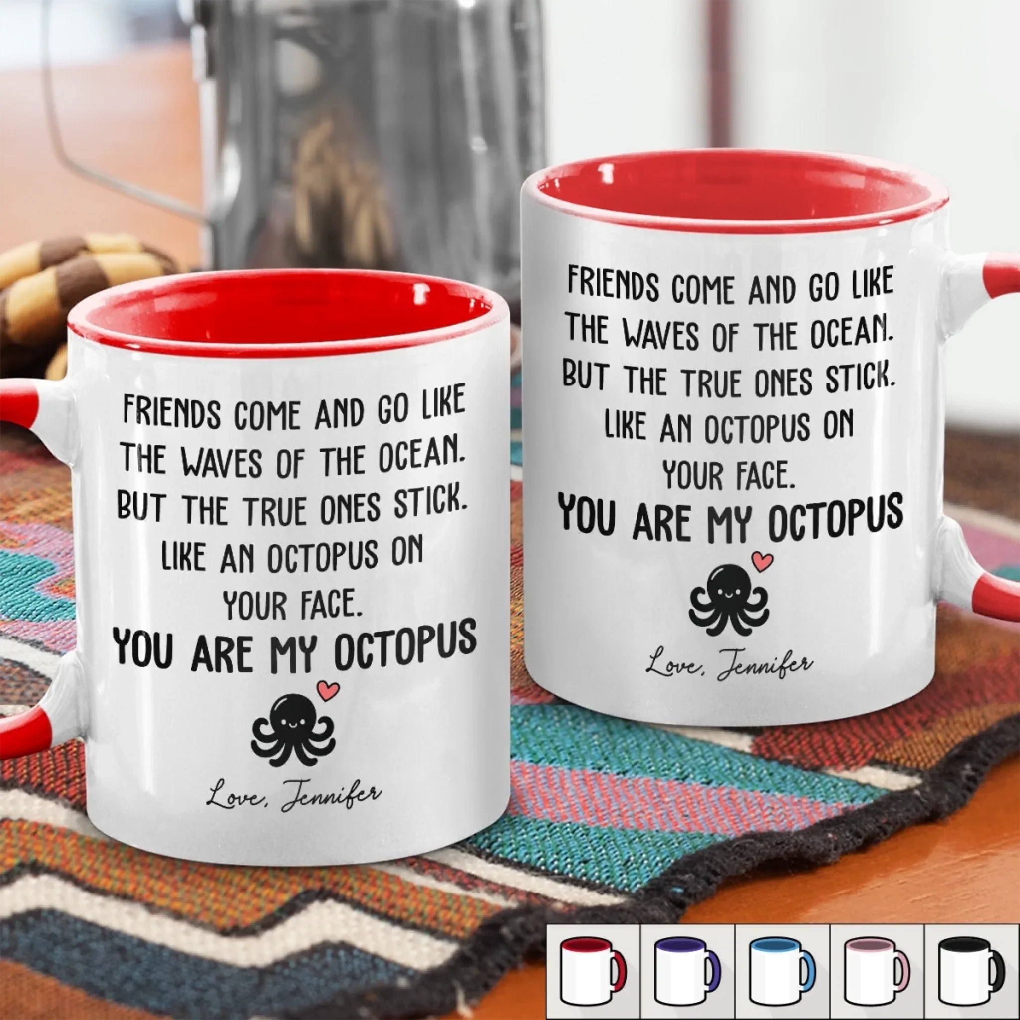 Custom Accent Mug - Personalized Best Friend Birthday Gifts For Women, Besties, Sisters, BFF - We Stick Together - Image 3