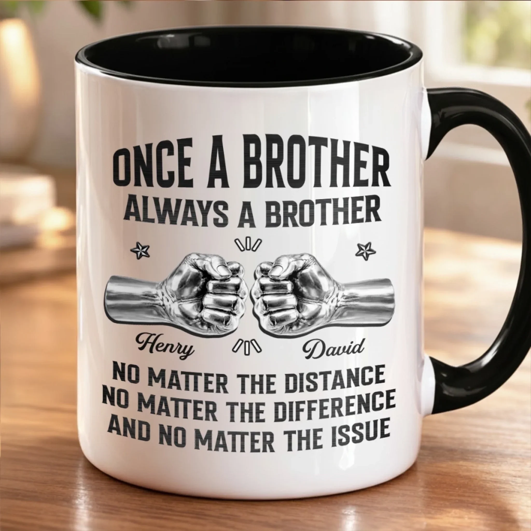 Custom Accent Mug - Personalized Birthday Gifts For Brother - Brother Always Has My Back