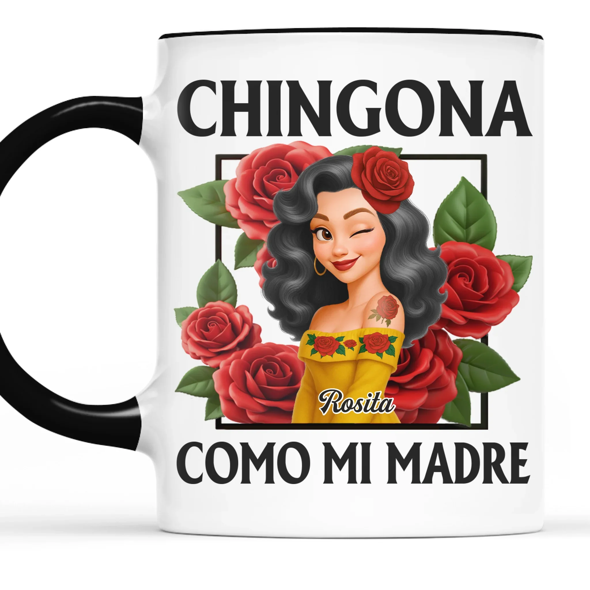Custom Accent Mug - Personalized Hispanic Month Birthday Gifts For Hispanics And Latinos, Women - Strong Like Roses, Bold Like Me - Image 2