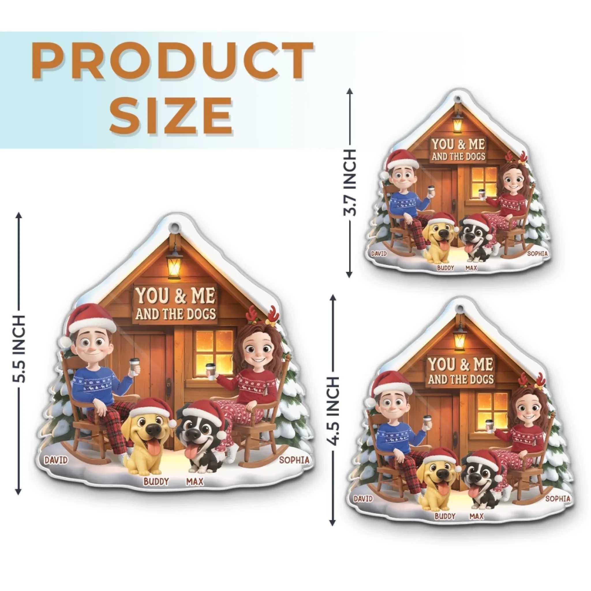 Custom Acrylic Ornament - Personalized Anniversary Christmas Wedding Gifts For Husband And Wife,  Dog Dad And Mom - Together With Our Pup - Image 6