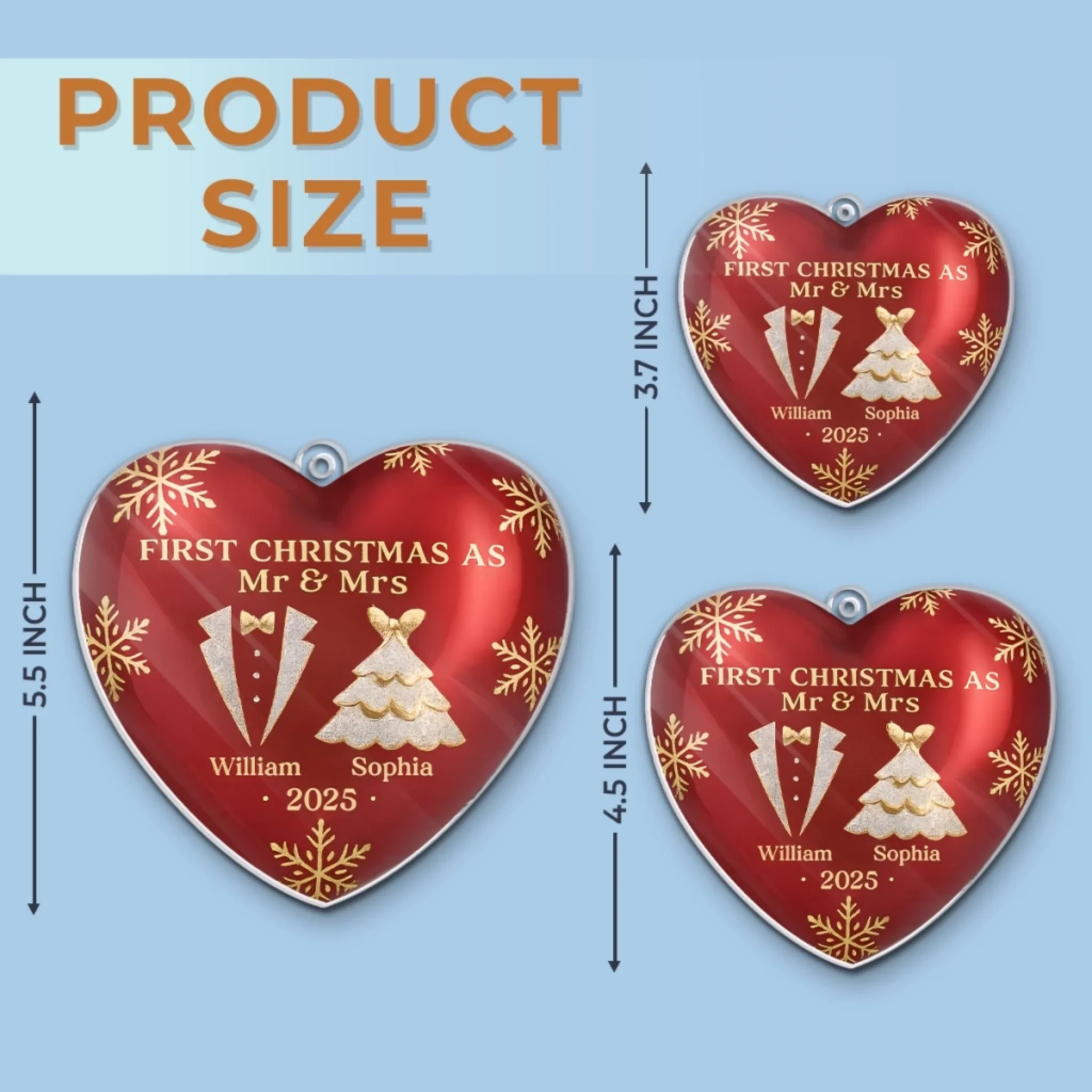 Custom Acrylic Ornament - Personalized Anniversary Christmas Wedding Gifts For Husband And Wife, Him And Her - Love Wrapped In Our First Christmas - Image 6
