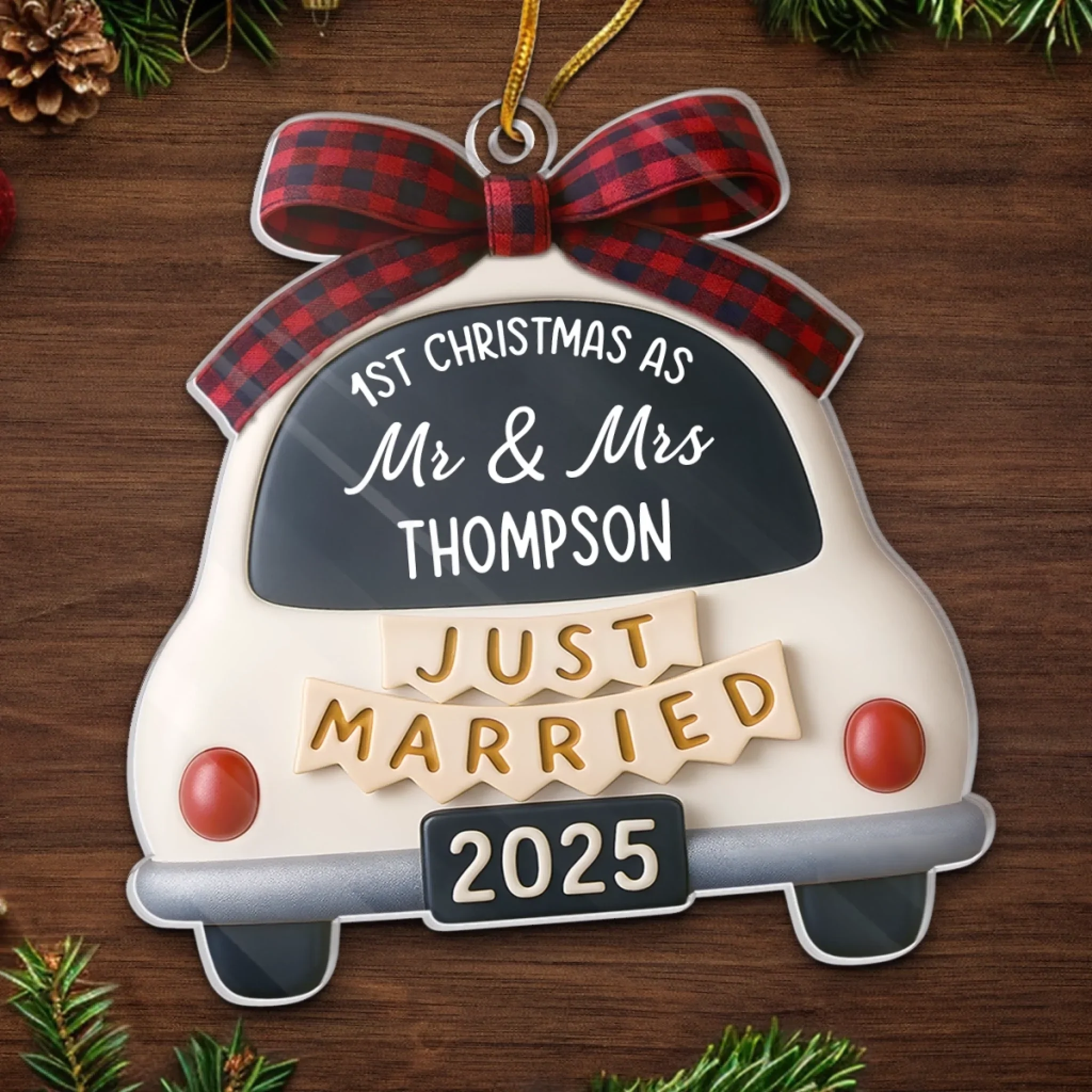 Custom Acrylic Ornament - Personalized Anniversary Christmas Wedding Gifts For Husband And Wife, Him And Her - Our Sweetest Beginning - Image 5