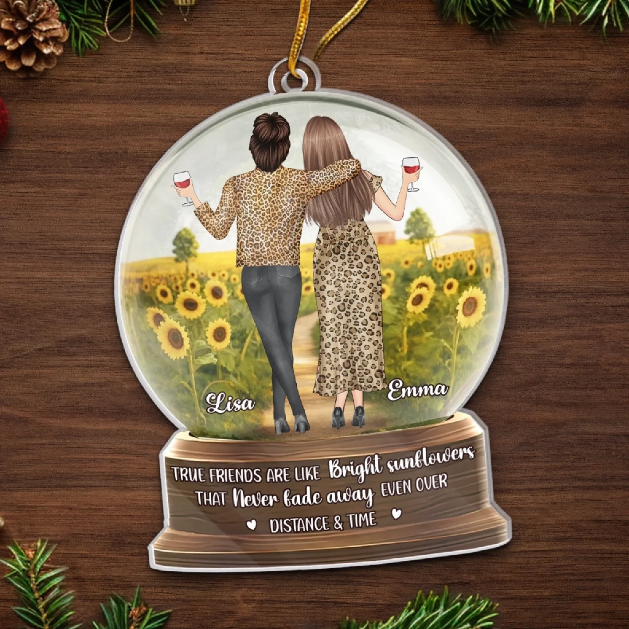 Custom Acrylic Ornament - Personalized Best Friend Birthday Gifts For Women, Besties, Sisters, BFF - Best Friends For Life - Image 5