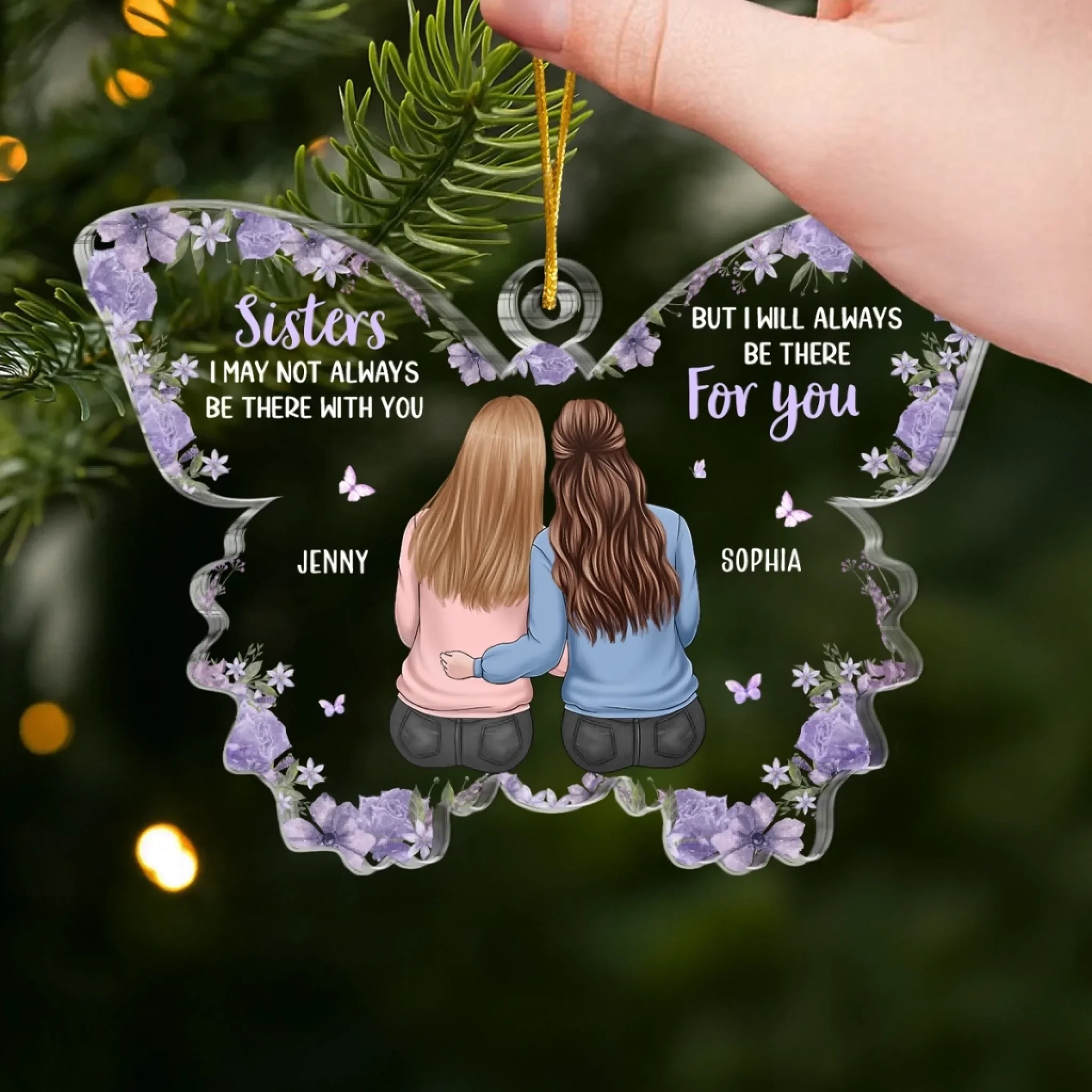 Custom Acrylic Ornament - Personalized Best Friend Christmas Birthday Gifts For Women, Besties, Sisters, BFF - Besties Shine Bright This Christmas - Image 4