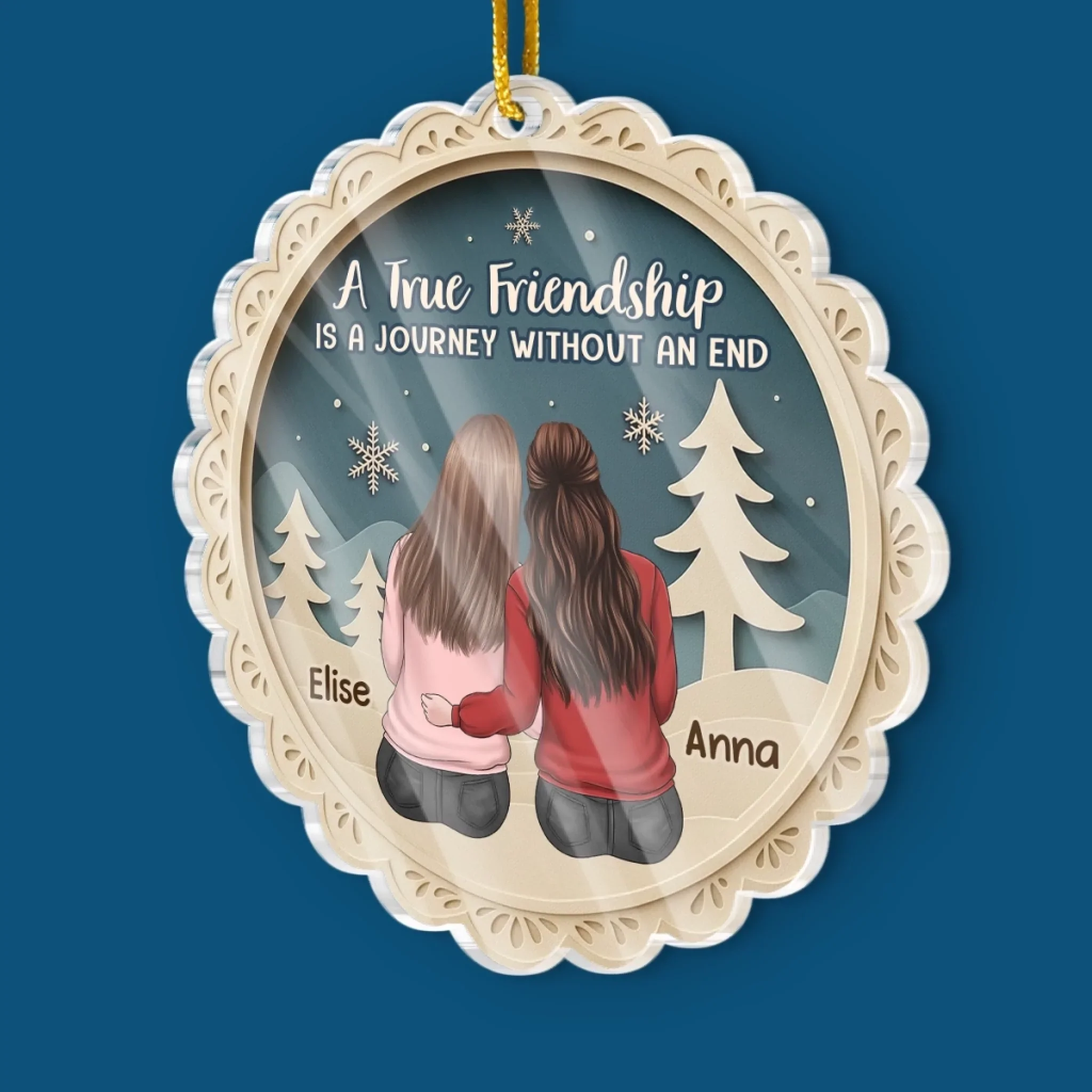 Custom Acrylic Ornament - Personalized Best Friend Christmas Birthday Gifts For Women, Besties, Sisters, BFF - Friendship Is My Christmas Blessing - Image 3