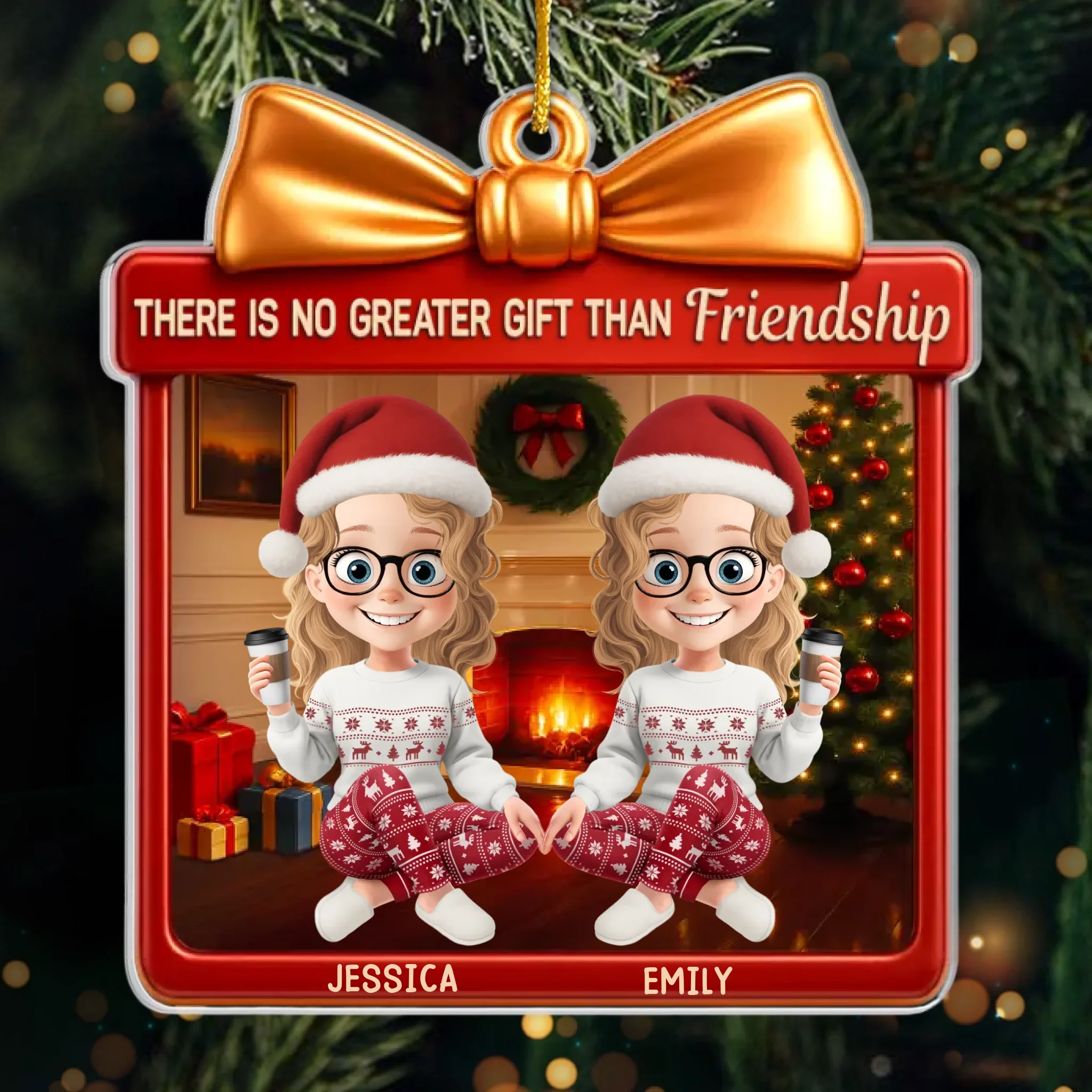 Custom Acrylic Ornament - Personalized Best Friend Christmas Birthday Gifts For Women, Besties, Sisters, BFF - Friendship Is The Real Magic - Image 2