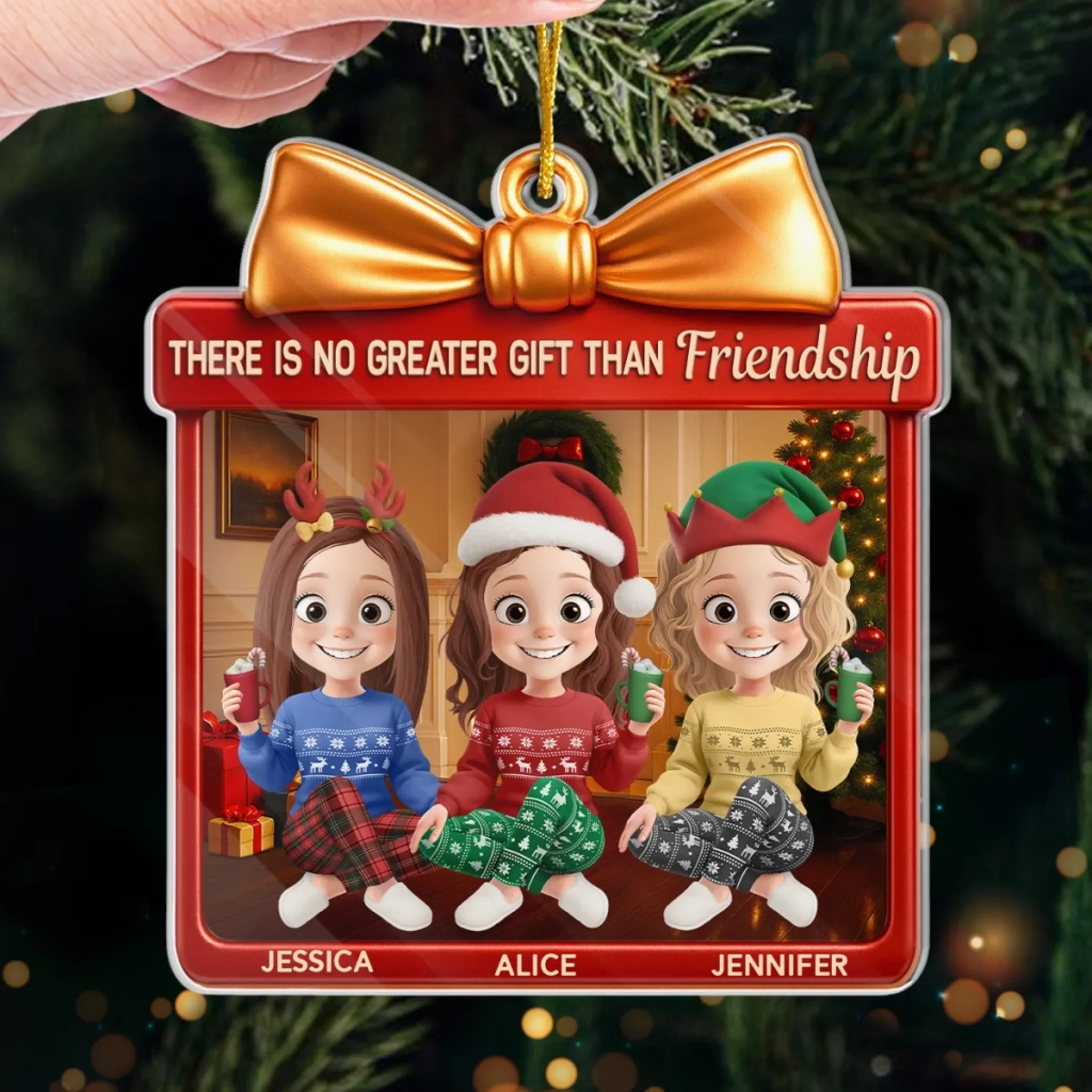 Custom Acrylic Ornament - Personalized Best Friend Christmas Birthday Gifts For Women, Besties, Sisters, BFF - Friendship Is The Real Magic - Image 4