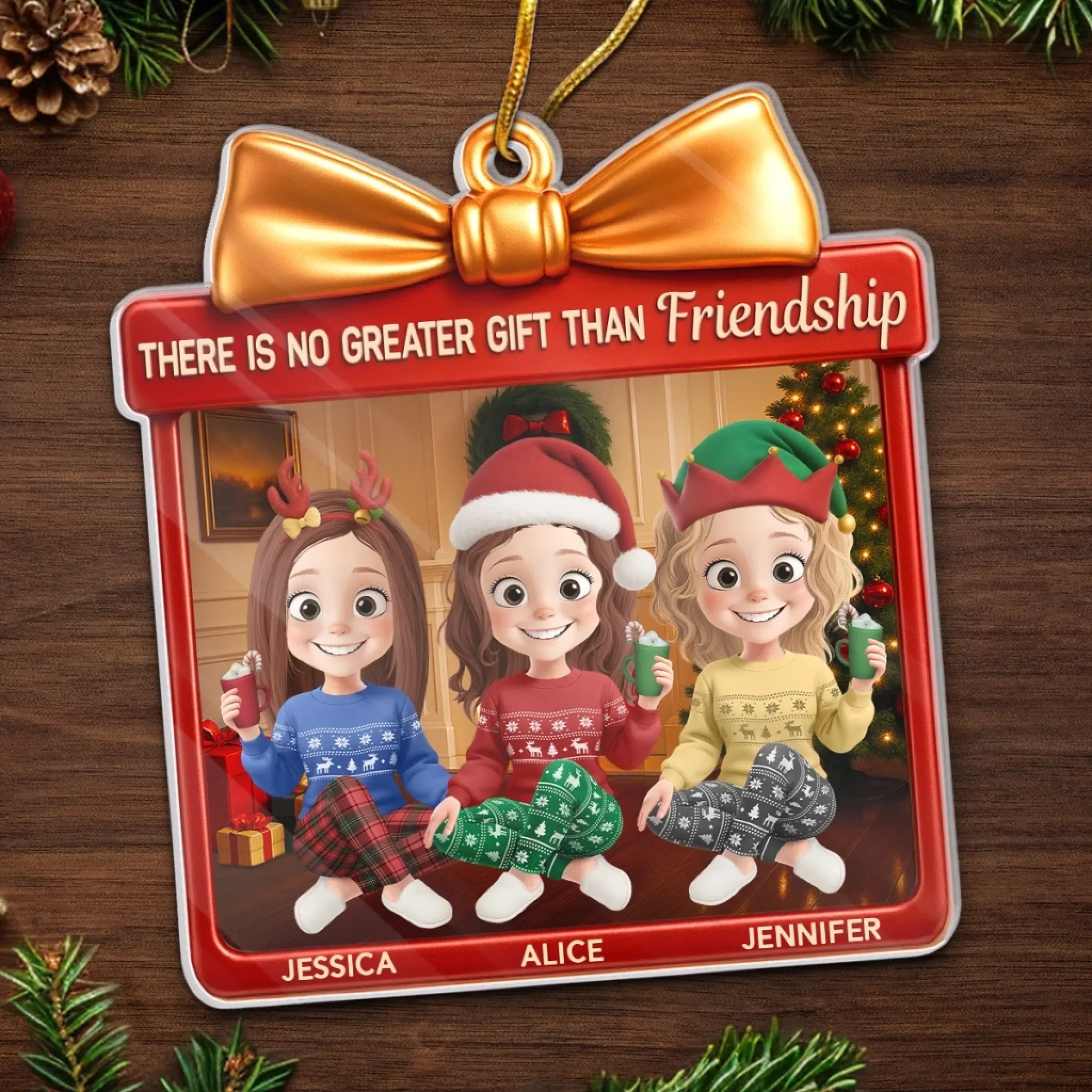 Custom Acrylic Ornament - Personalized Best Friend Christmas Birthday Gifts For Women, Besties, Sisters, BFF - Friendship Is The Real Magic - Image 5
