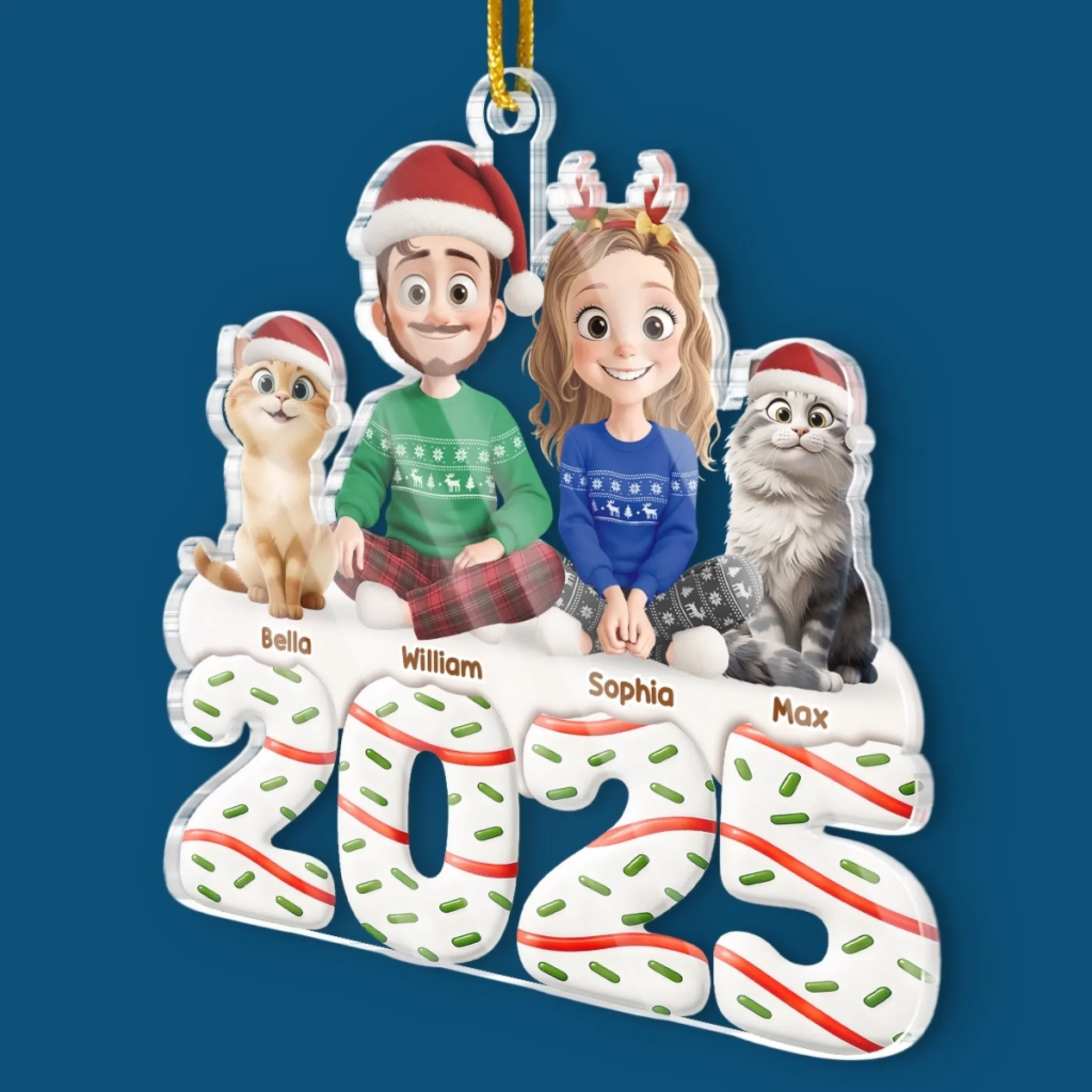 Custom Acrylic Ornament - Personalized Christmas Anniversary Birthday Gifts For Couples, Family, Husband and Wife, Cat Lovers, Cat Owners - Home Is Filled With Love And Gentle Purrs - Image 3
